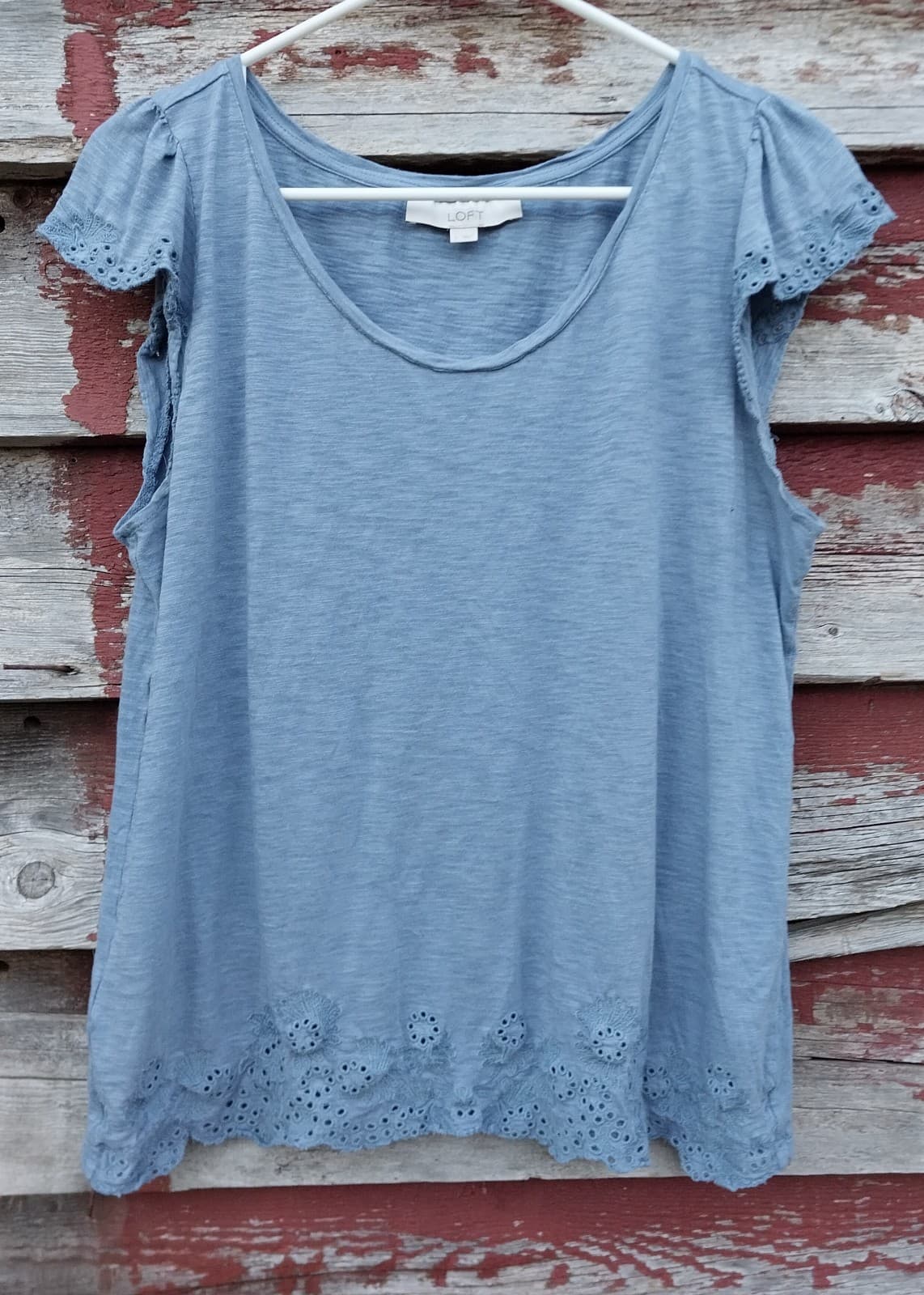Loft Blue Women's Top. Size Large - Image 1