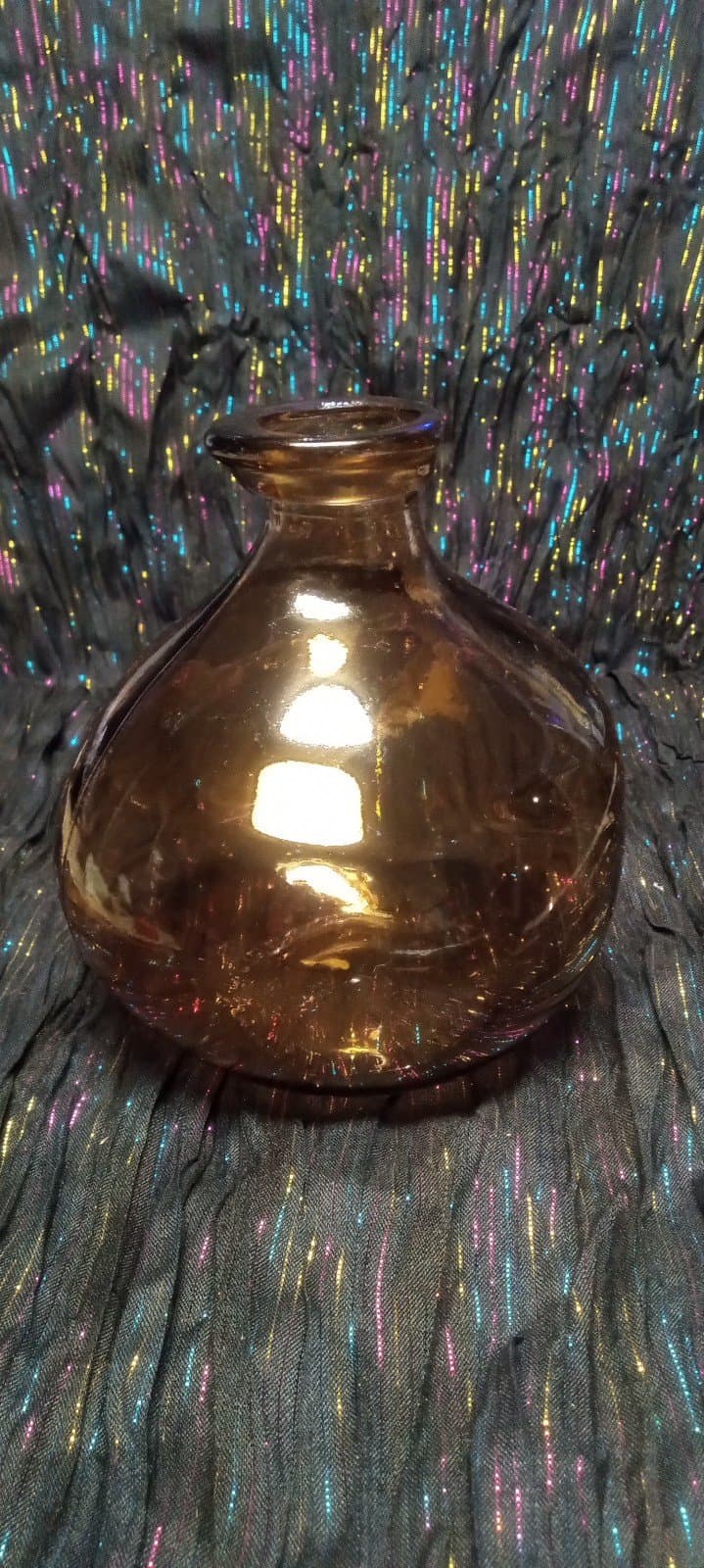 Amber Colored Vase. 7" - Image 1