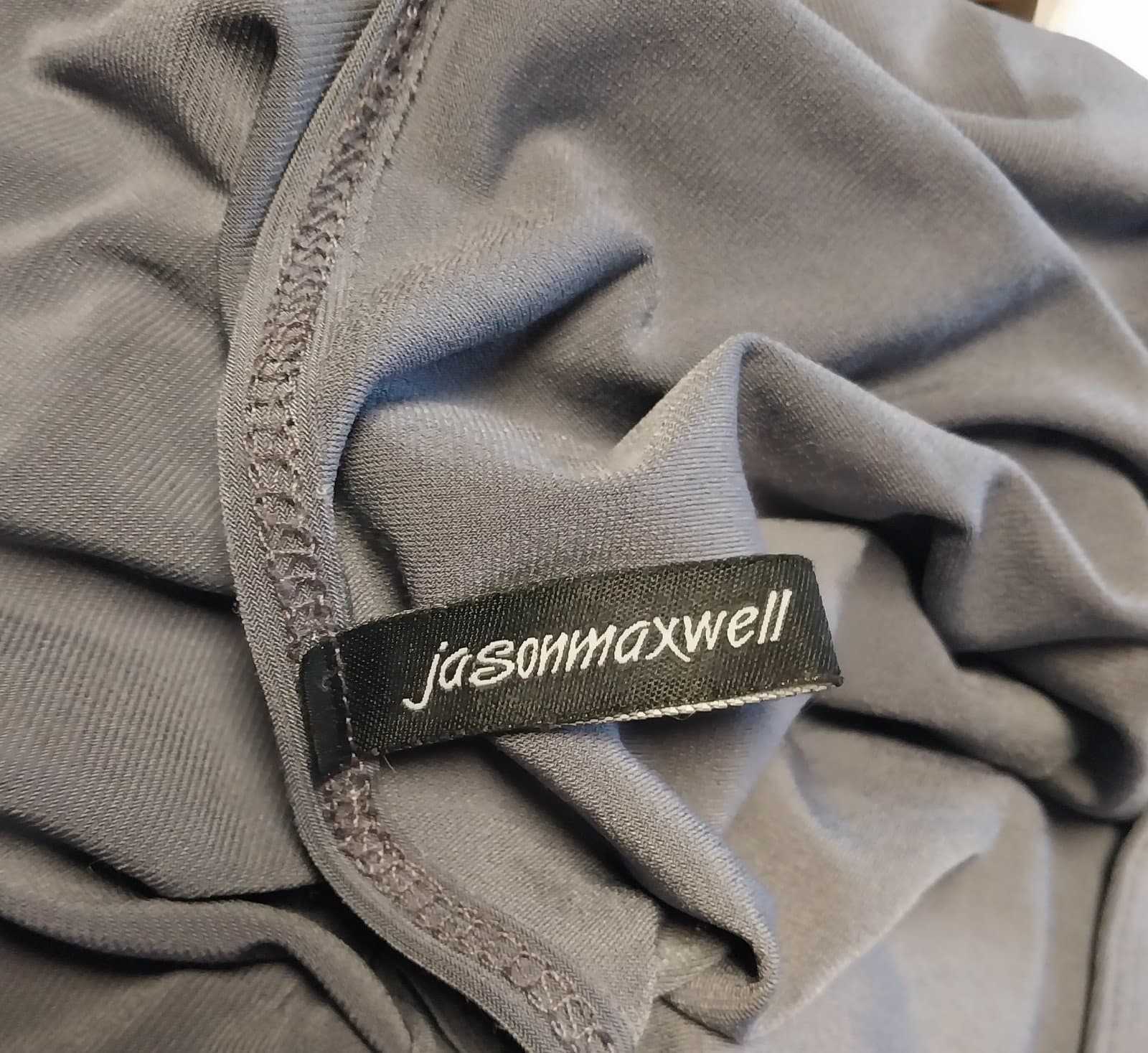 Jason Maxwell Women’s Grey Short Sleeve Blouse With Accent Buckle Size Medium - Thumbnail 3