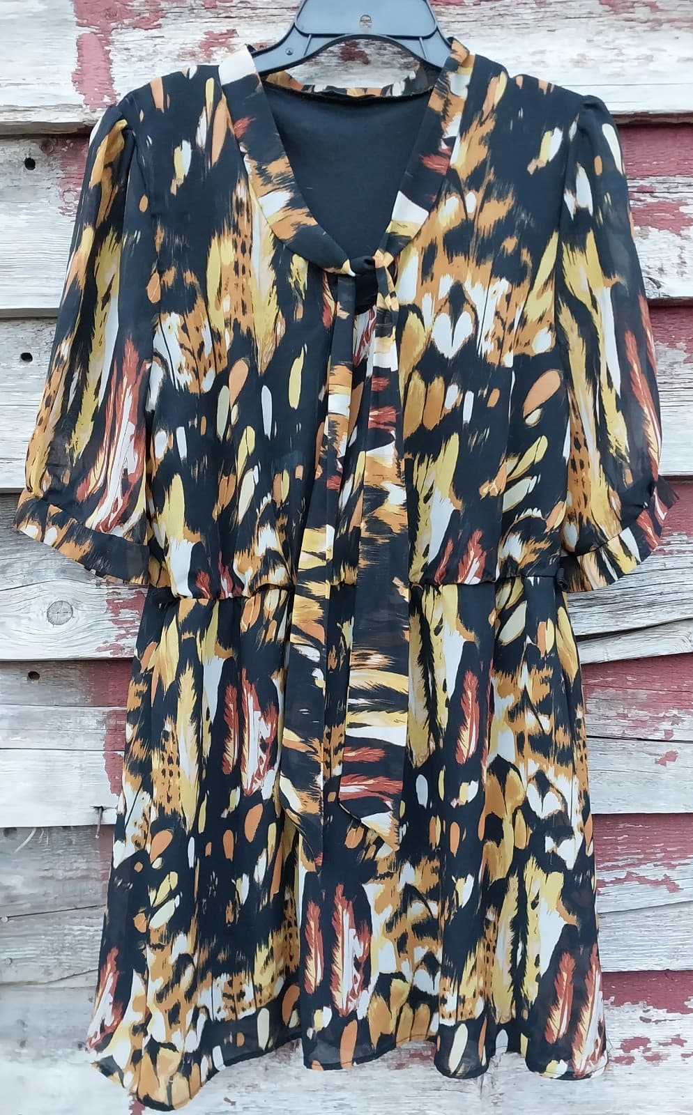 Internacionale Multi Neutral Colored Dress. Size 16 - Thumbnail 2