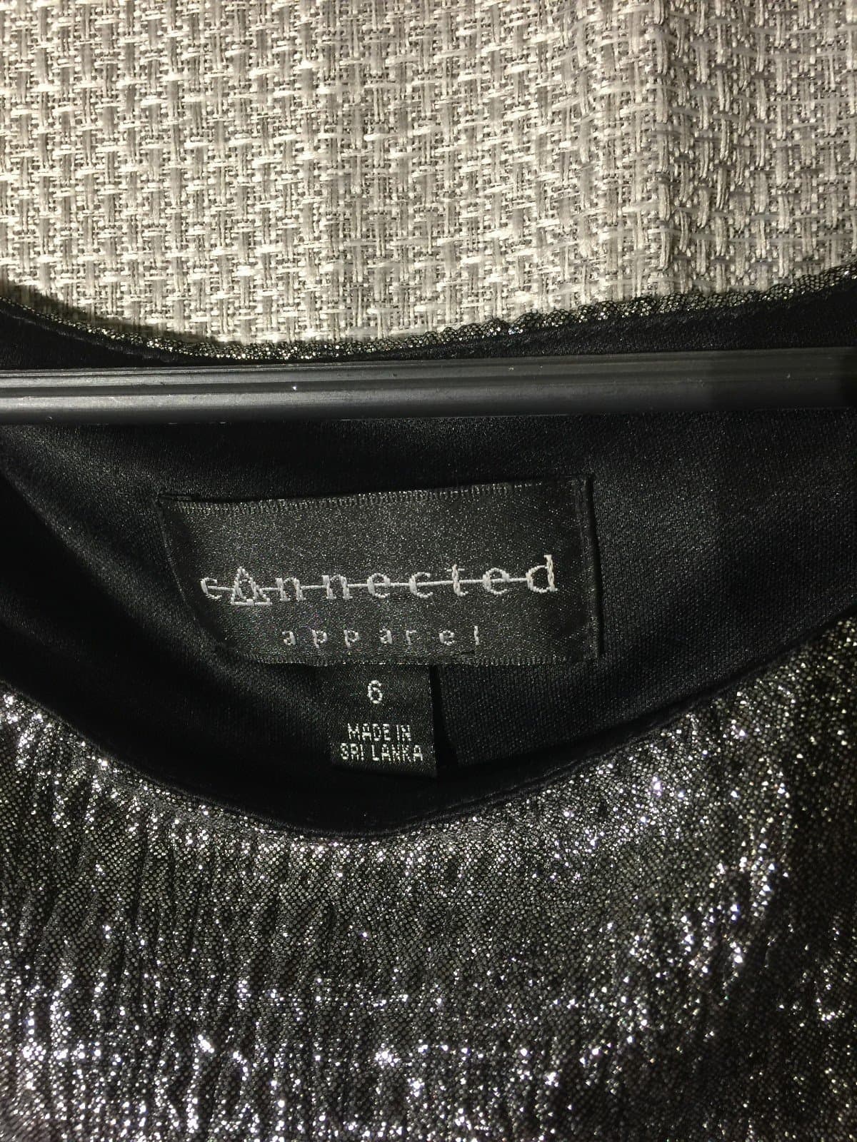 Connected Apparel Lisa Sliver Shimmer Sleeveless Faux Wrap Side Ruched Dress - Thumbnail 4