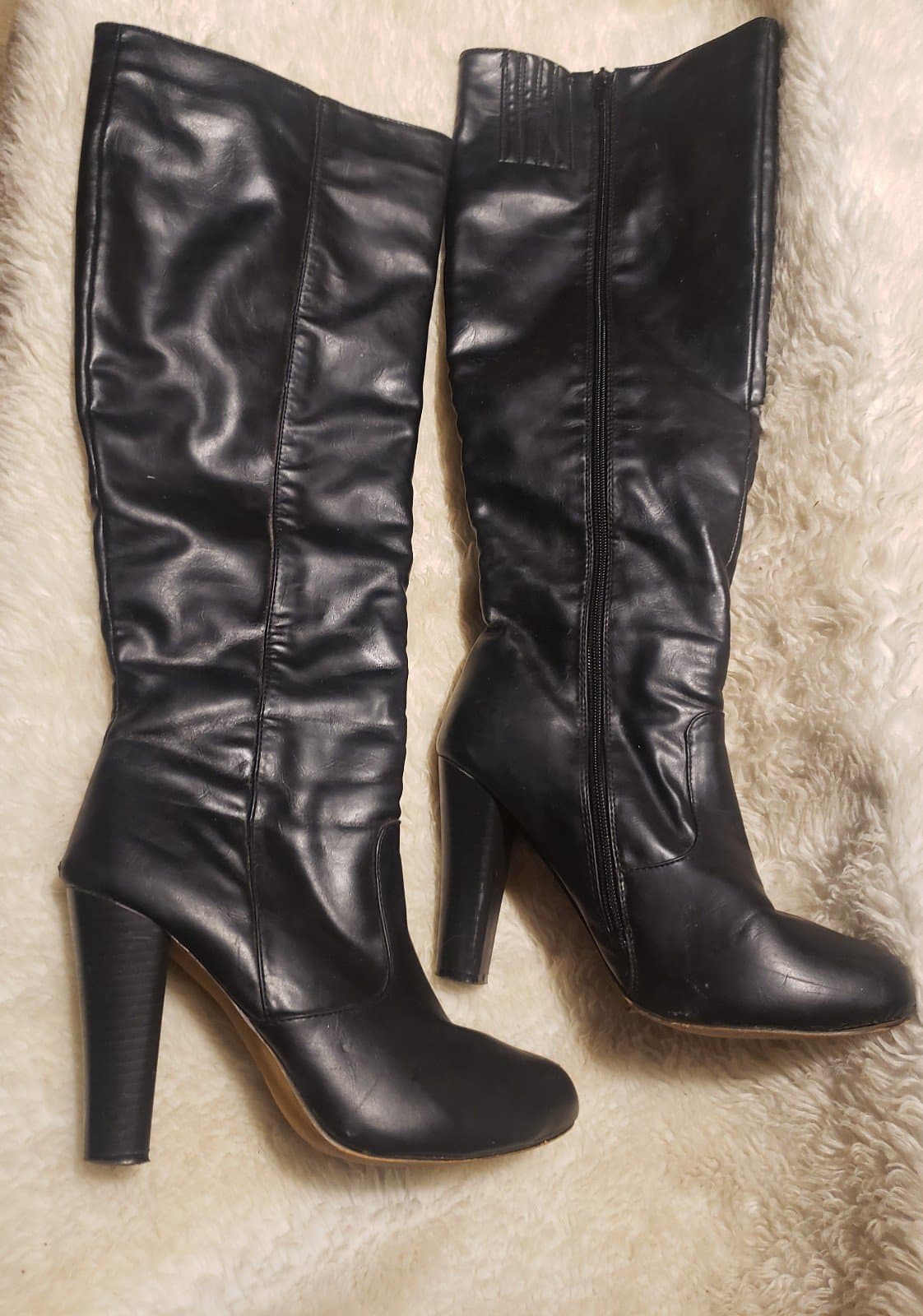 Black Over the Knee Boots - Thumbnail 2