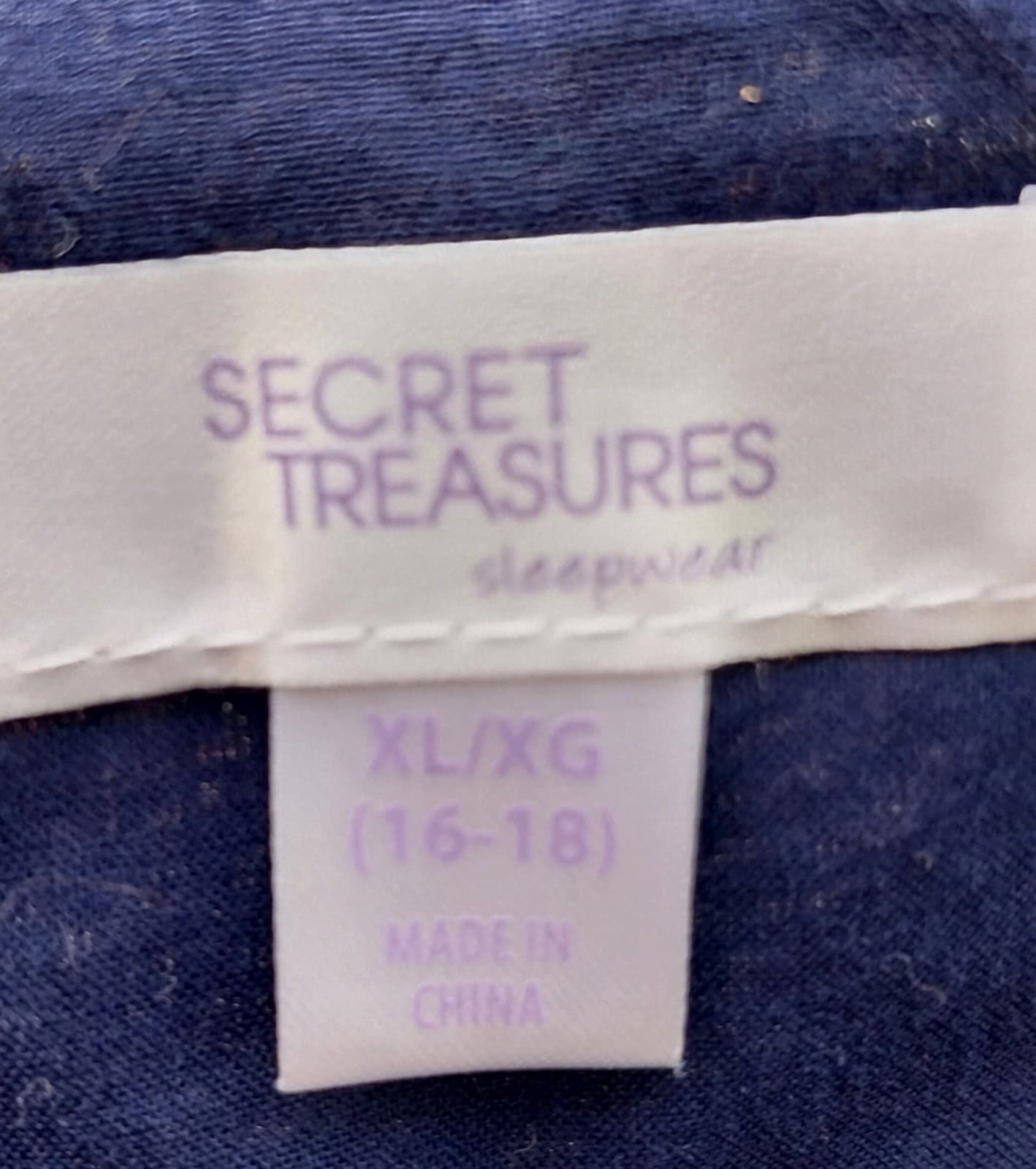 Secret Treasures Womens Size XL 16-18 Traditional Navy Woven Sleeveless Gown - Thumbnail 5