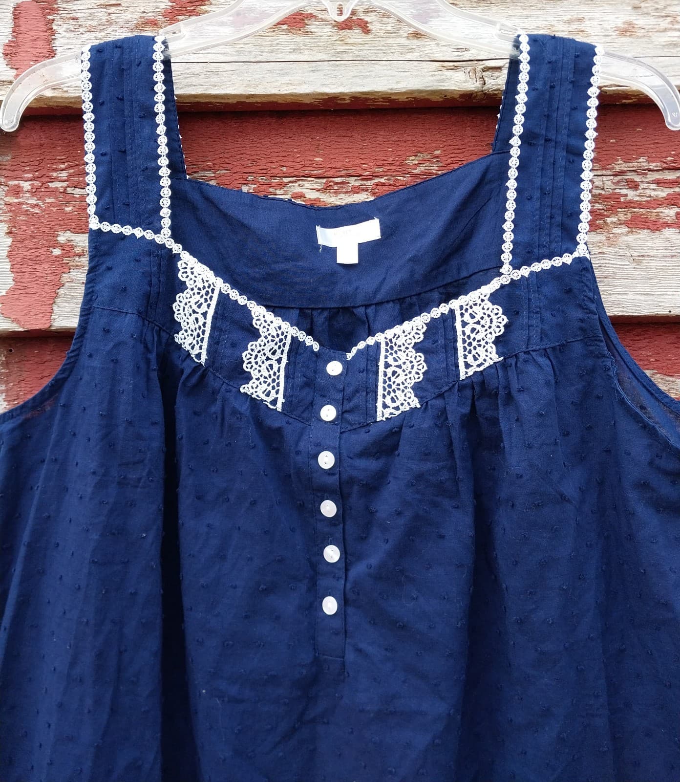 Secret Treasures Womens Size XL 16-18 Traditional Navy Woven Sleeveless Gown - Thumbnail 2