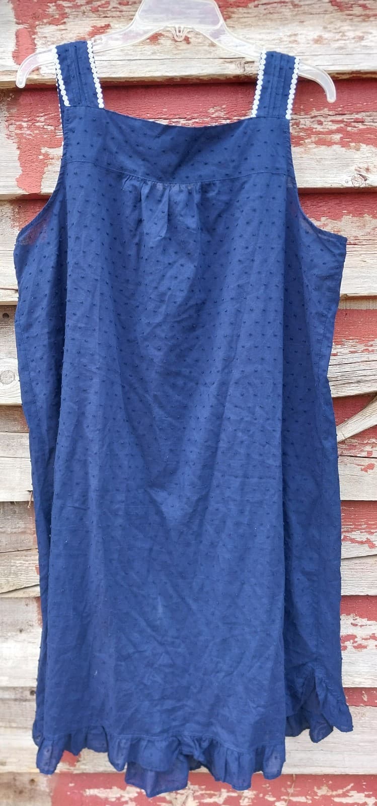 Secret Treasures Womens Size XL 16-18 Traditional Navy Woven Sleeveless Gown - Thumbnail 3