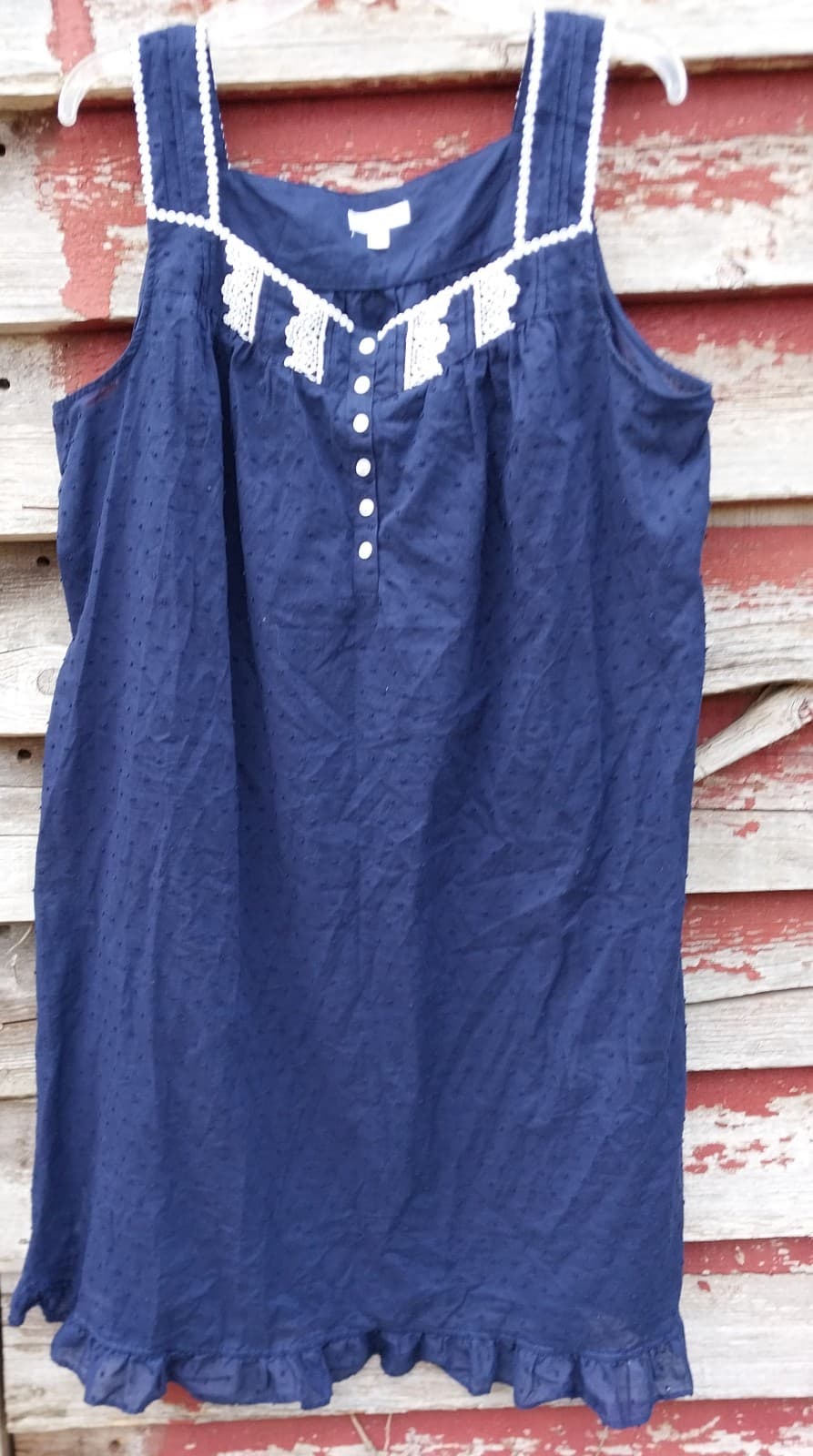 Secret Treasures Womens Size XL 16-18 Traditional Navy Woven Sleeveless Gown - Image 1