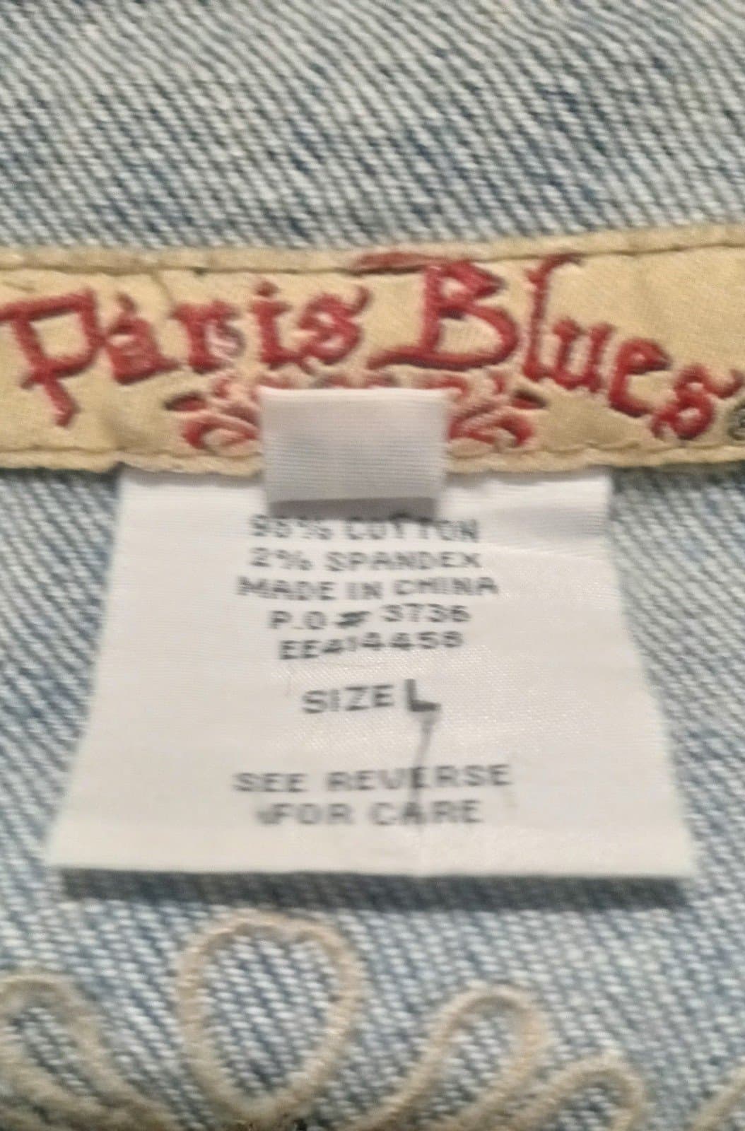 Paris Blues Women's Vintage Blue Jean Jacket With Embellishment - Thumbnail 6