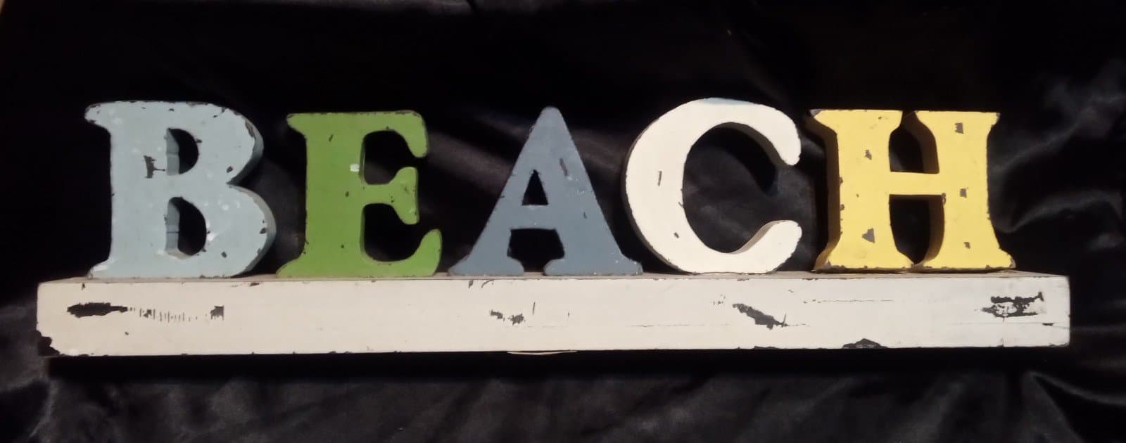 Rustic Multicolored Standing "Beach" Sign/Plaque - Image 1