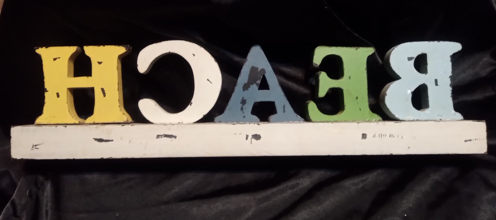 Rustic Multicolored Standing "Beach" Sign/Plaque - Thumbnail 3