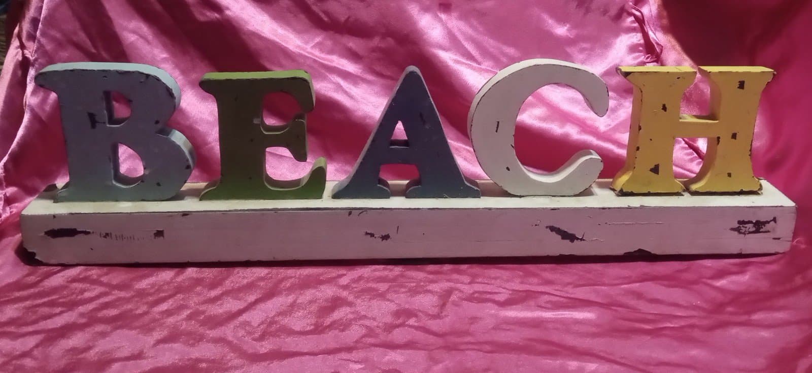 Rustic Multicolored Standing "Beach" Sign/Plaque - Thumbnail 2