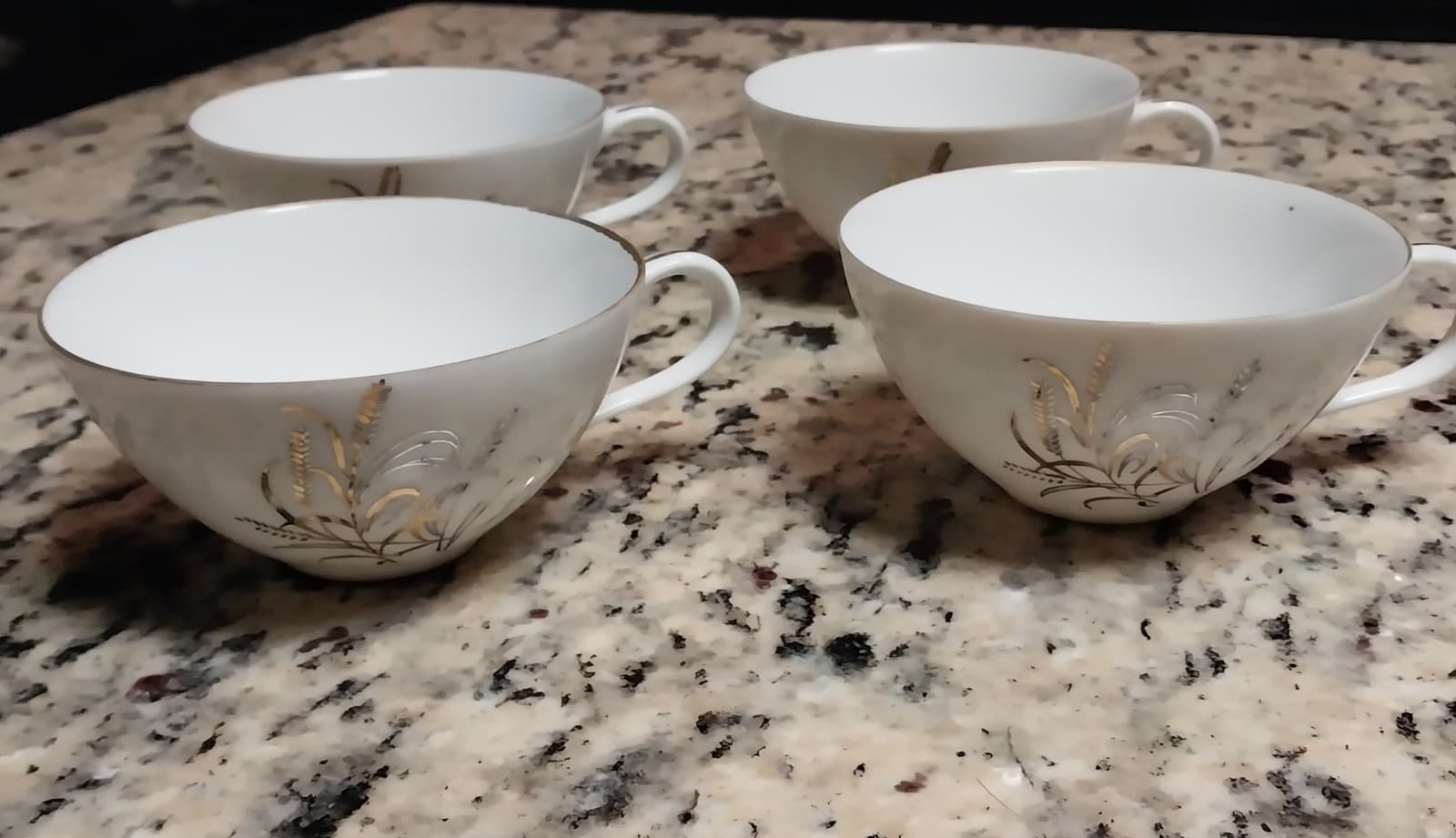 4 Summit Golden Wheat Fine China Coffee/Tea Cups. Made in Japan - Thumbnail 2