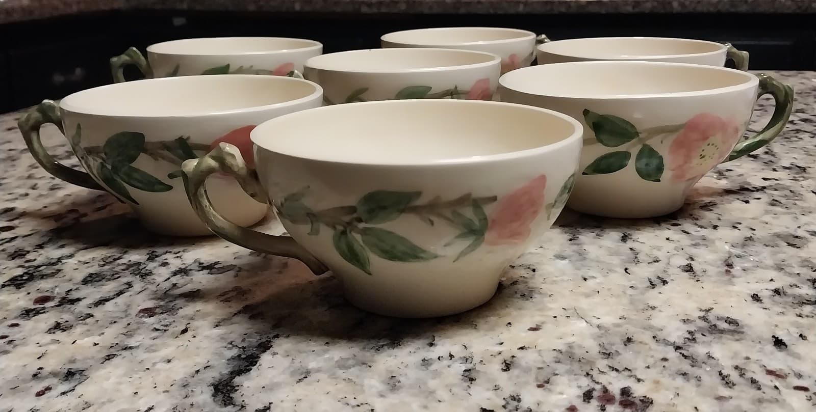 7 Franciscian Desert Rose Tea Cups. - Image 1