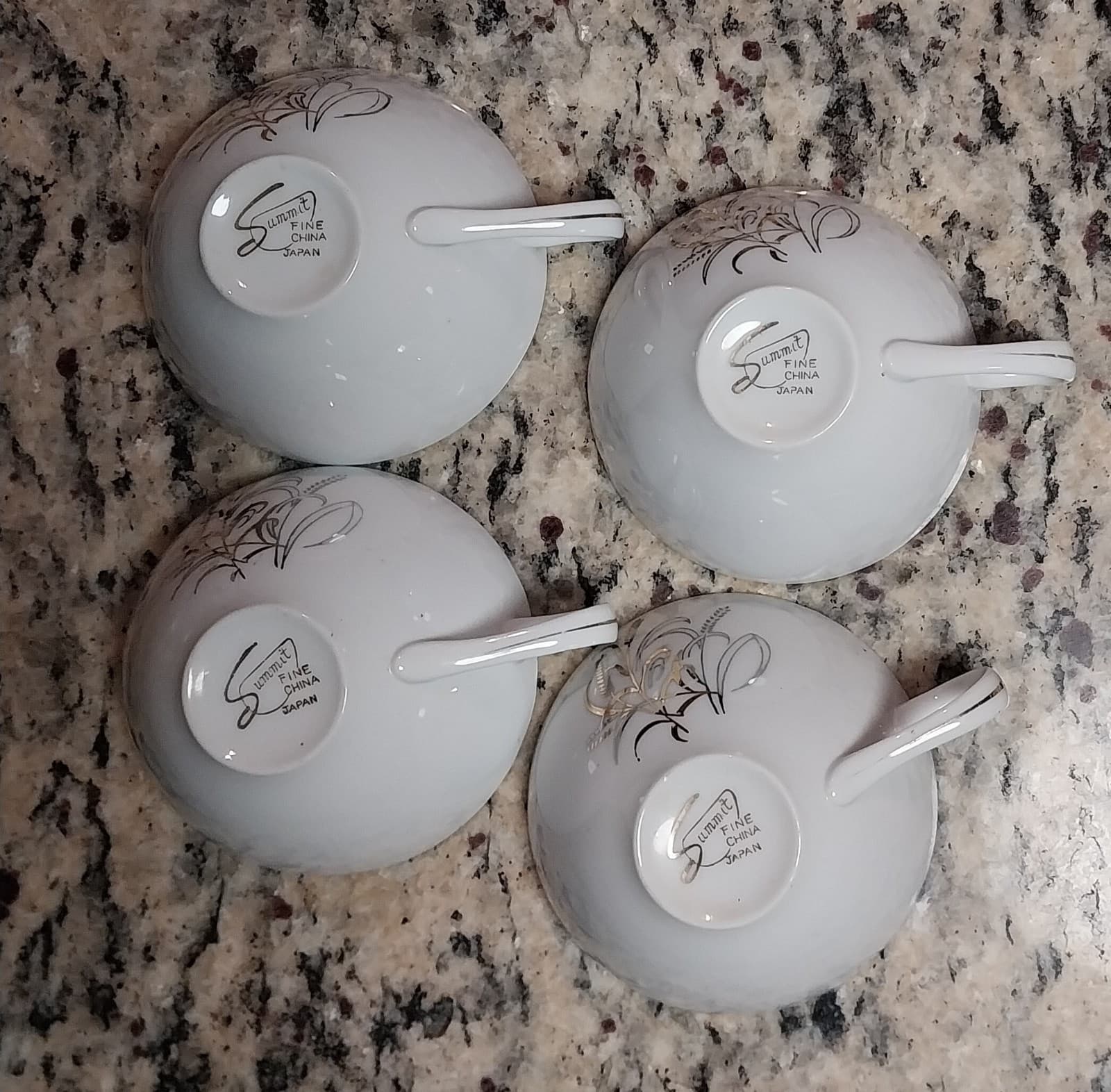 4 Summit Golden Wheat Fine China Coffee/Tea Cups. Made in Japan - Thumbnail 8