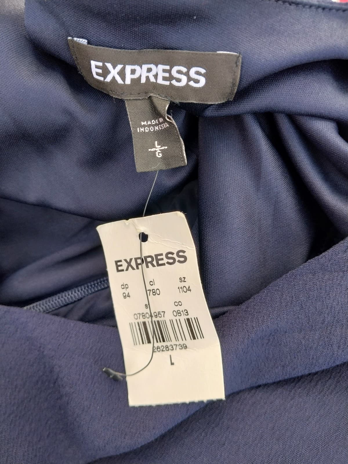 Express New Navy Blue Dress. Size Large - Thumbnail 3