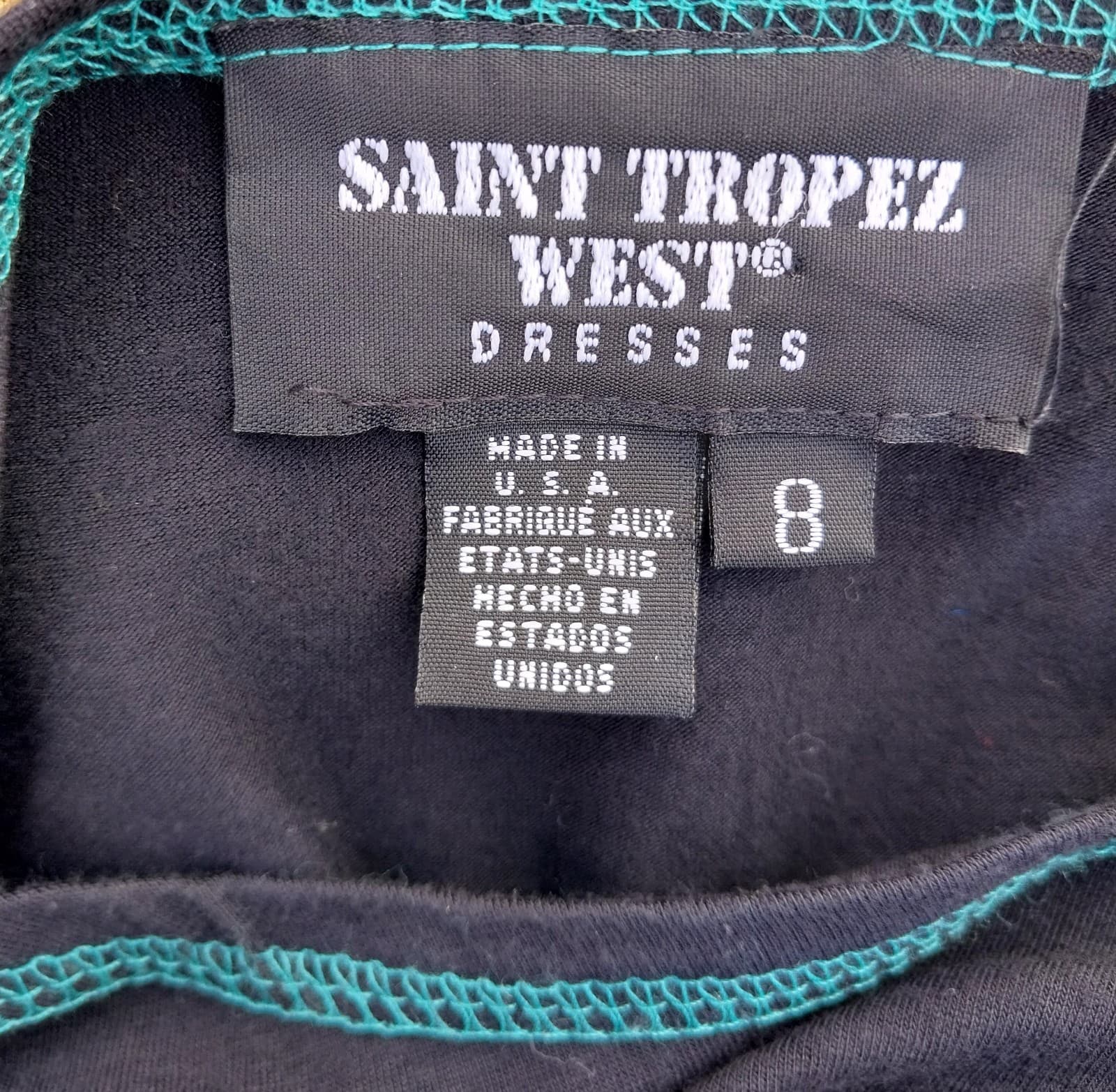 Vintage Saint Tropez West Rust Mixed Print Short Sleeve Dress. Size 8 - Thumbnail 4