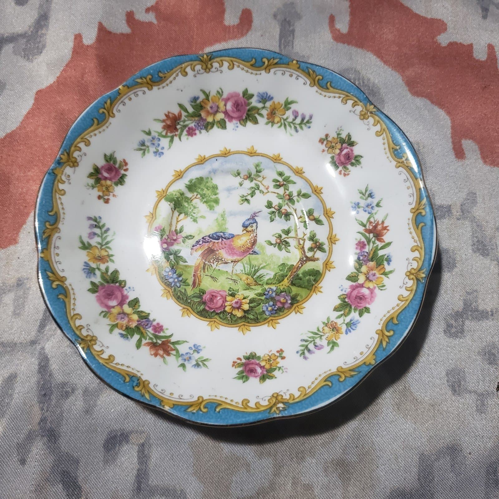 Royal Albert Chelsea Bird, Blue, Orphaned Saucer, Replacement Saucer - Image 1