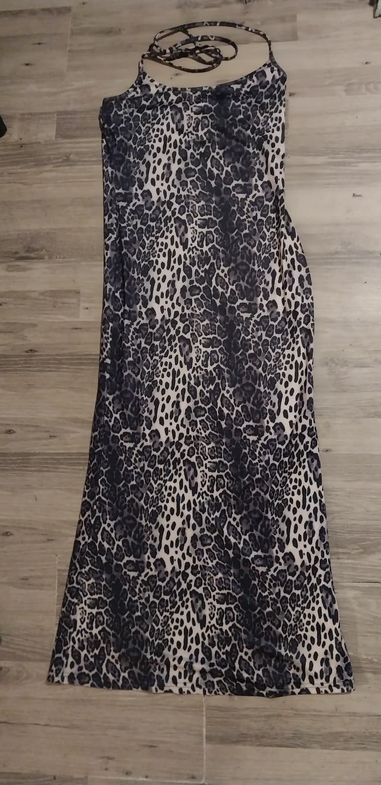 WOMENS LEOPARD PRINT Maxi Long Dress. Size Large - Image 1