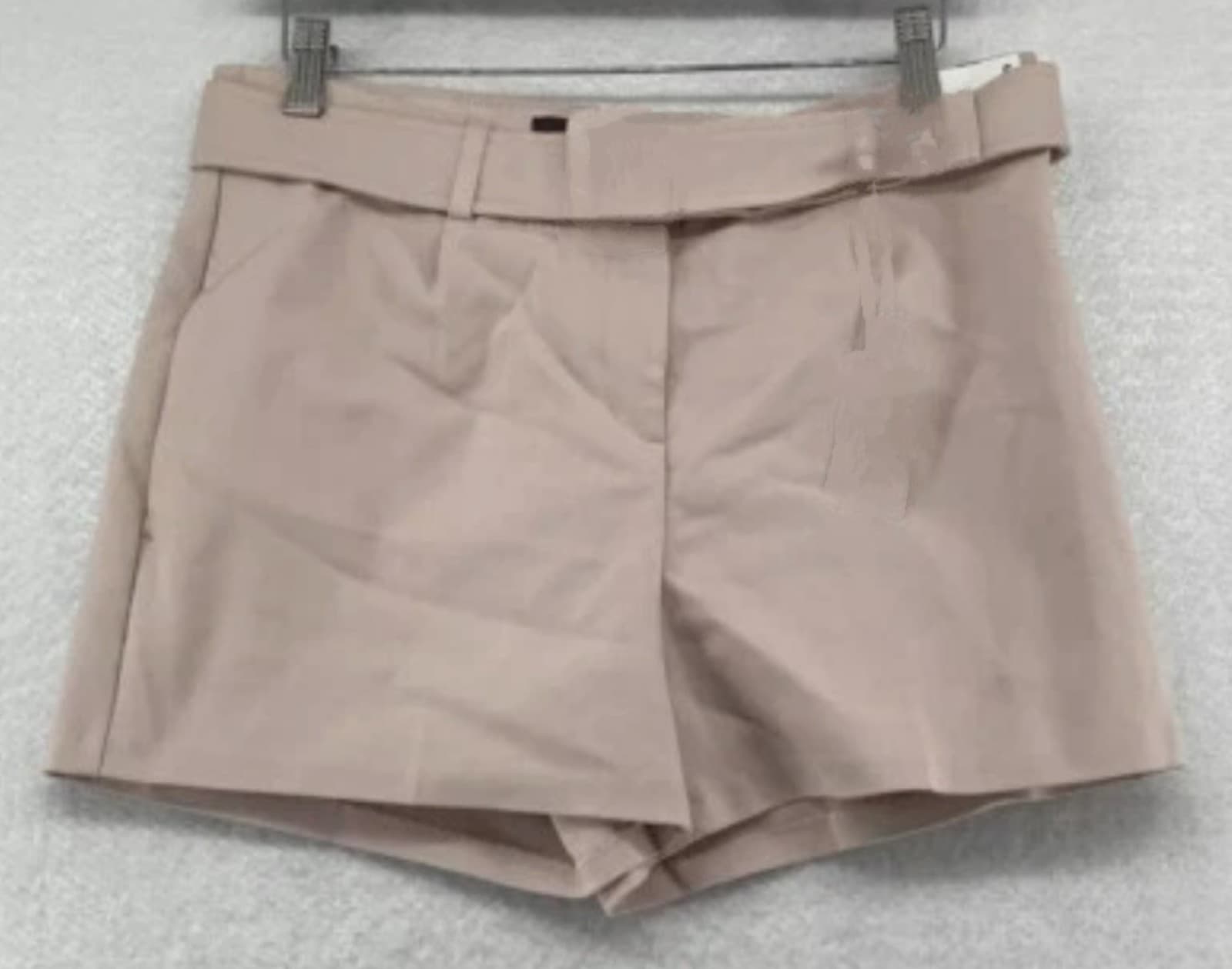 Express Womens Extreme High Rise Flat Front Belt Light Pink Shorts Size 12 - Image 1