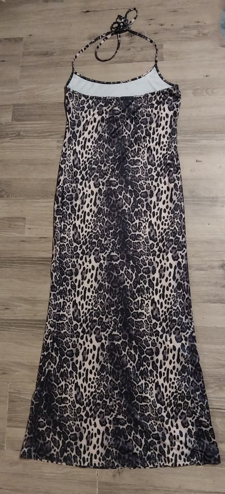 WOMENS LEOPARD PRINT Maxi Long Dress. Size Large - Thumbnail 2