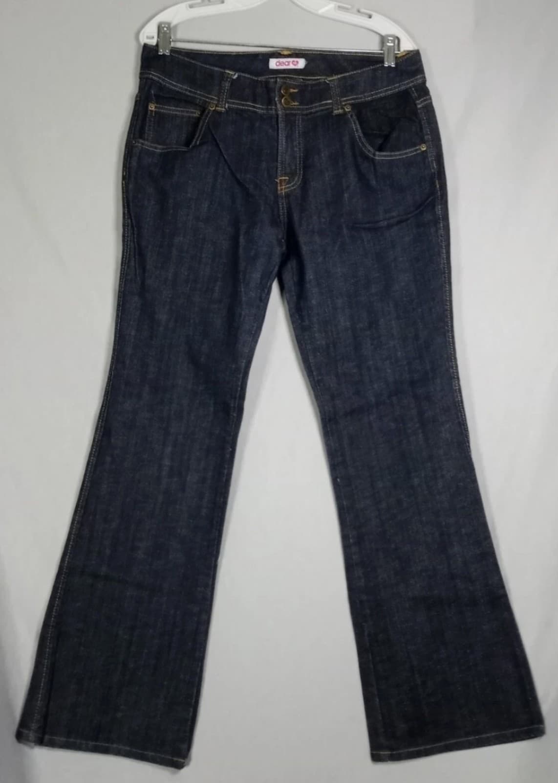 Dear Ab Jeans Women's Size 12 Flare Leg Dark Wash Thick Denim Western Cowgirl - Image 1