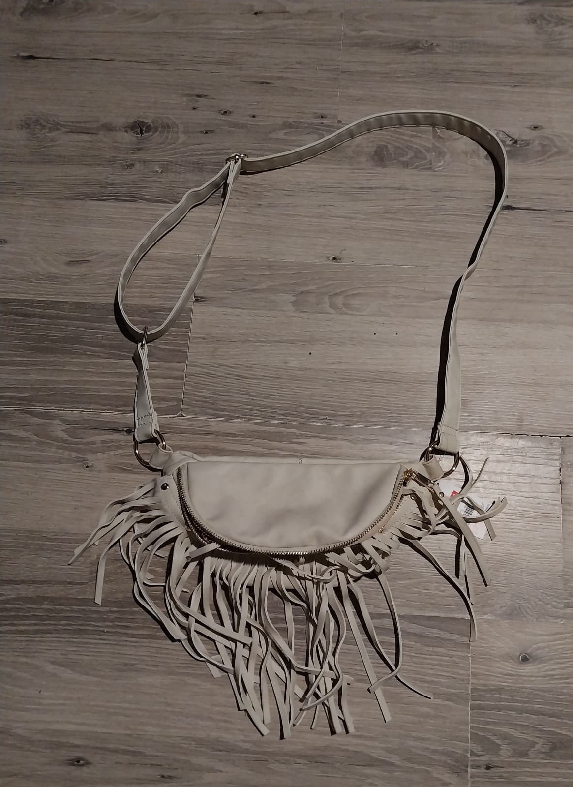 Cato Fringe Bag. Color Is Beige. New - Image 1