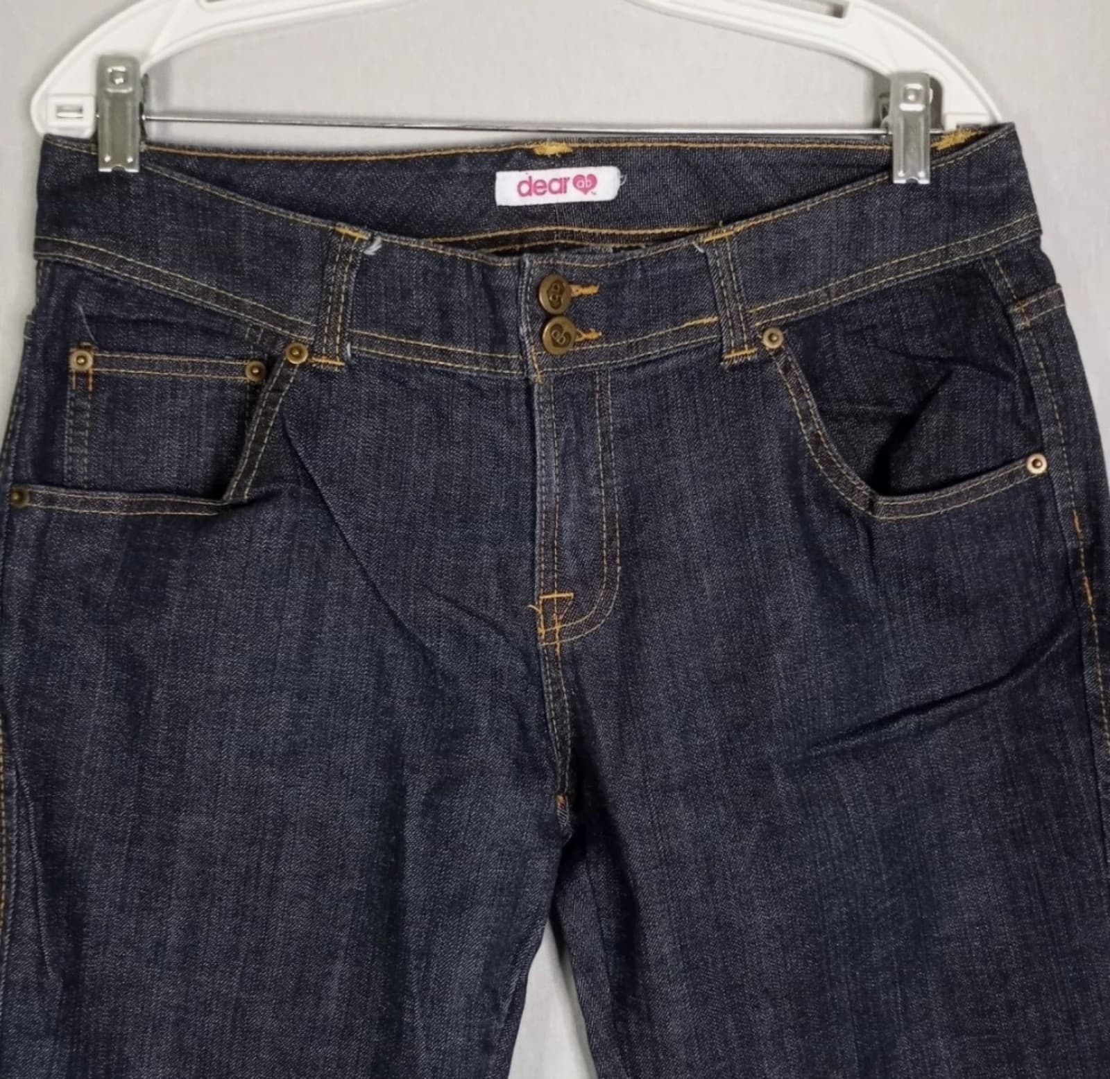 Dear Ab Jeans Women's Size 12 Flare Leg Dark Wash Thick Denim Western Cowgirl - Thumbnail 4