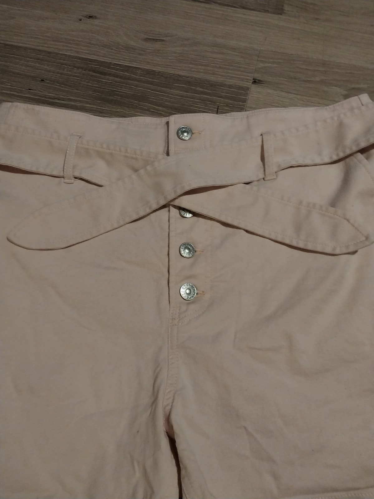 Express Womens Extreme High Rise Flat Front Belt Light Pink Shorts Size 12 - Thumbnail 5