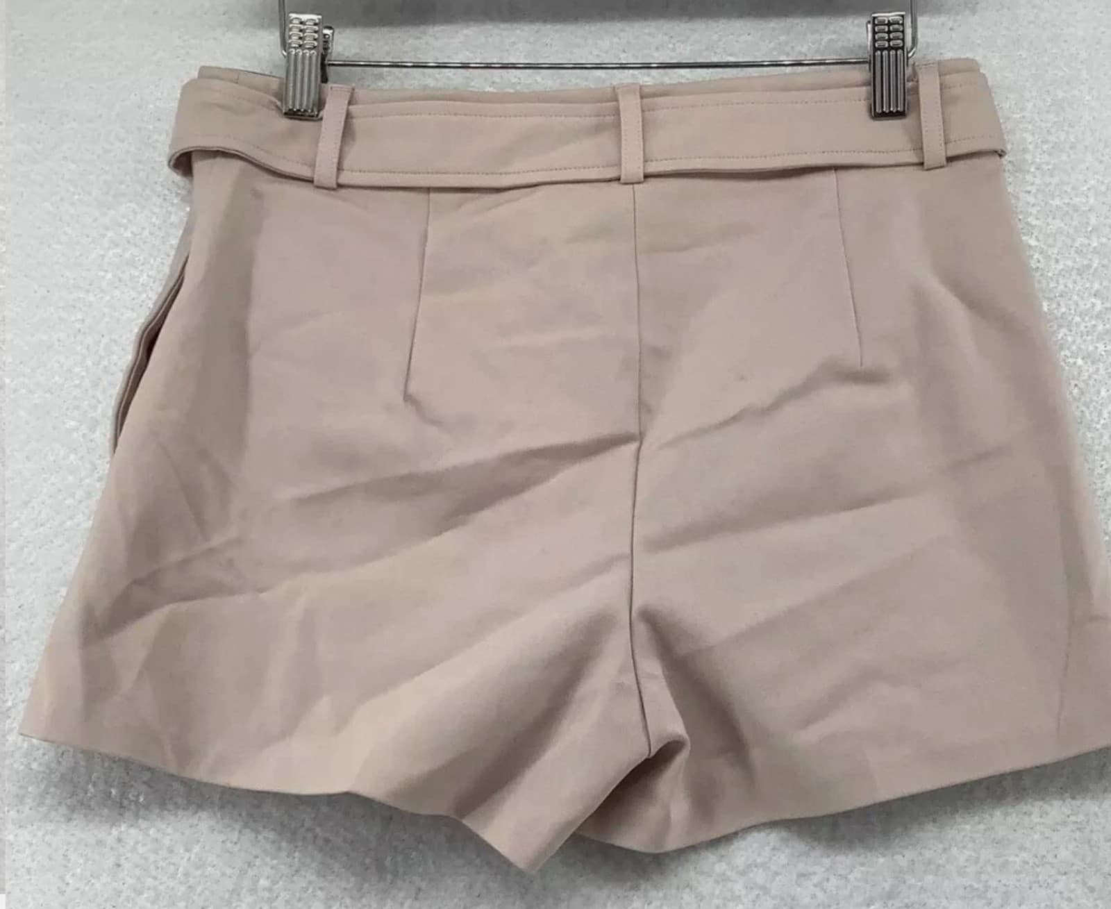 Express Womens Extreme High Rise Flat Front Belt Light Pink Shorts Size 12 - Thumbnail 2