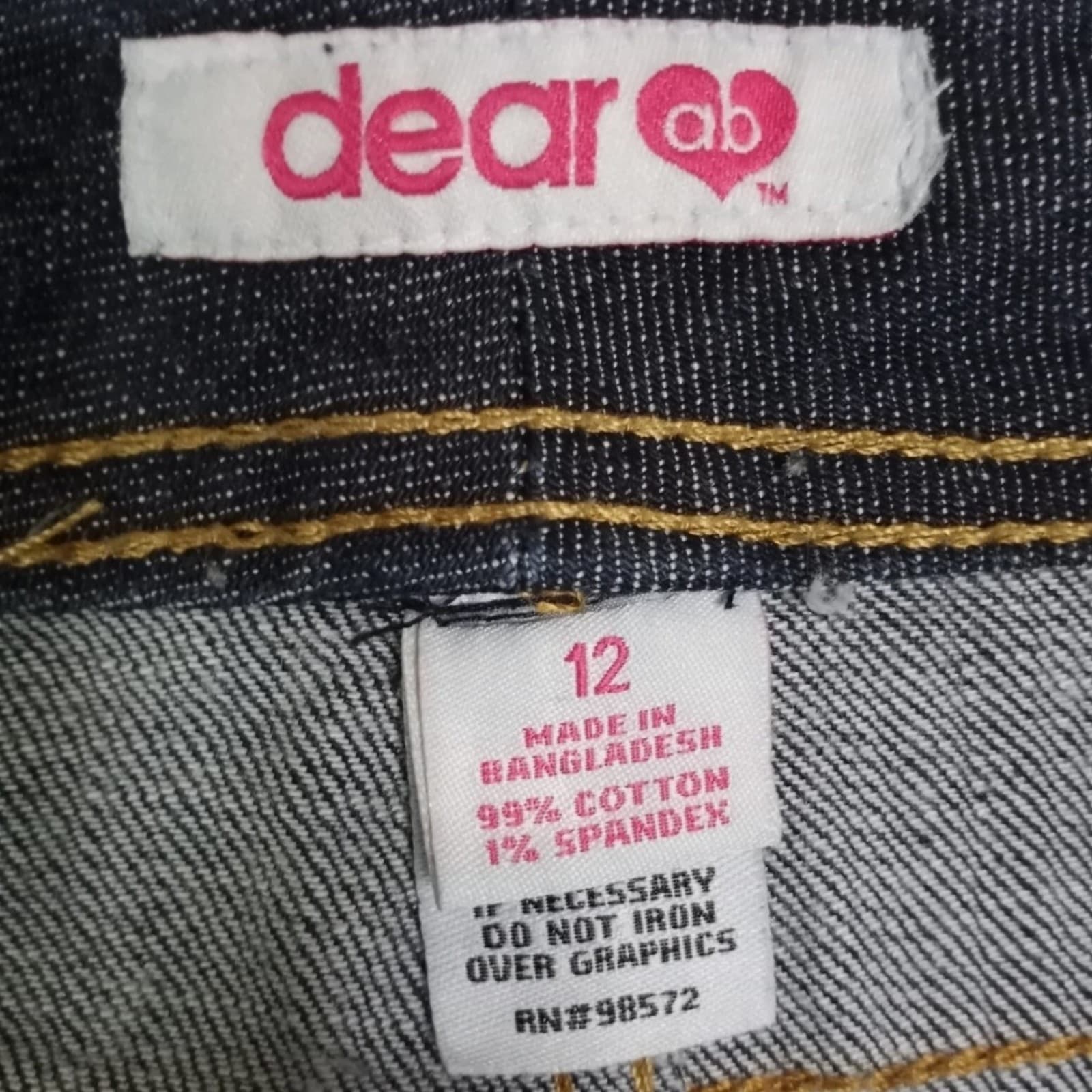 Dear Ab Jeans Women's Size 12 Flare Leg Dark Wash Thick Denim Western Cowgirl - Thumbnail 8