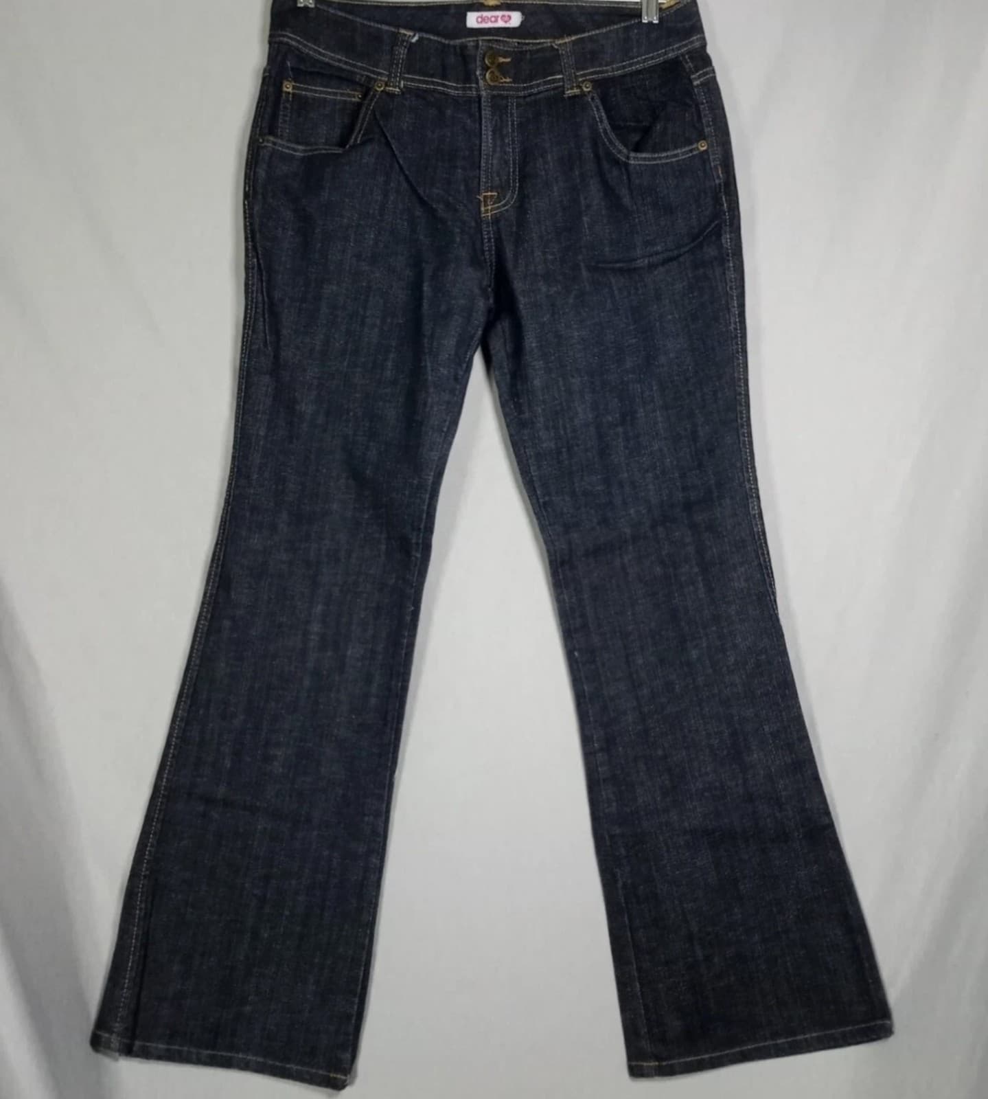 Dear Ab Jeans Women's Size 12 Flare Leg Dark Wash Thick Denim Western Cowgirl - Thumbnail 3
