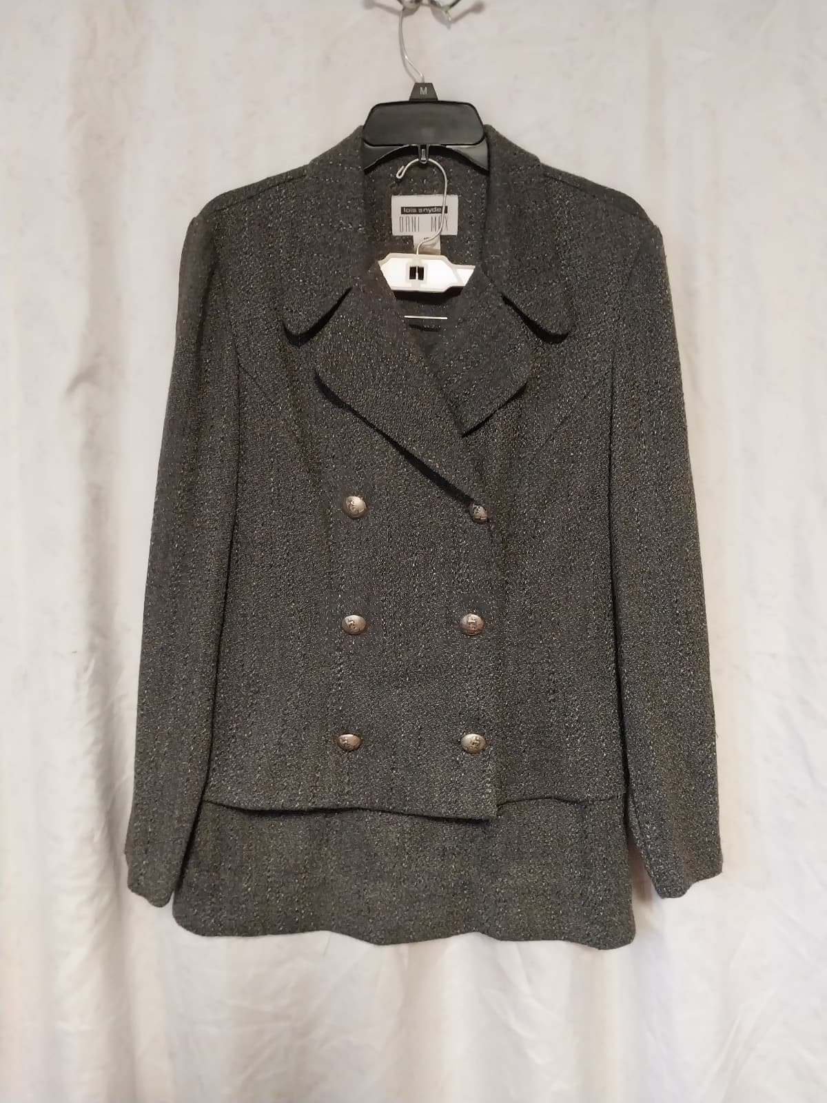 Dani Max. Women's Dark Grey Jacket Blazer & Skirt Button Up Long Sleeve - Image 1