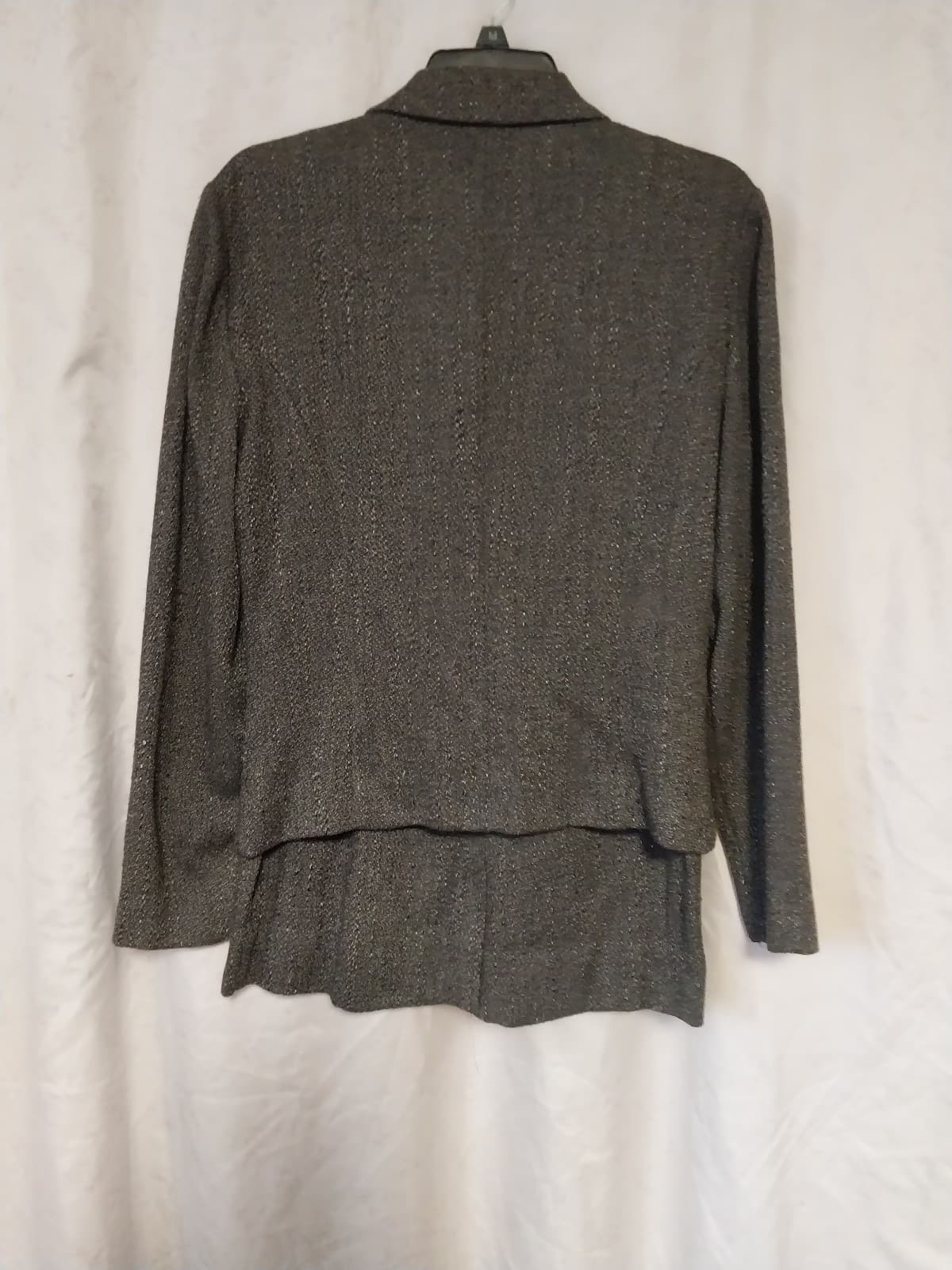 Dani Max. Women's Dark Grey Jacket Blazer & Skirt Button Up Long Sleeve - Thumbnail 2