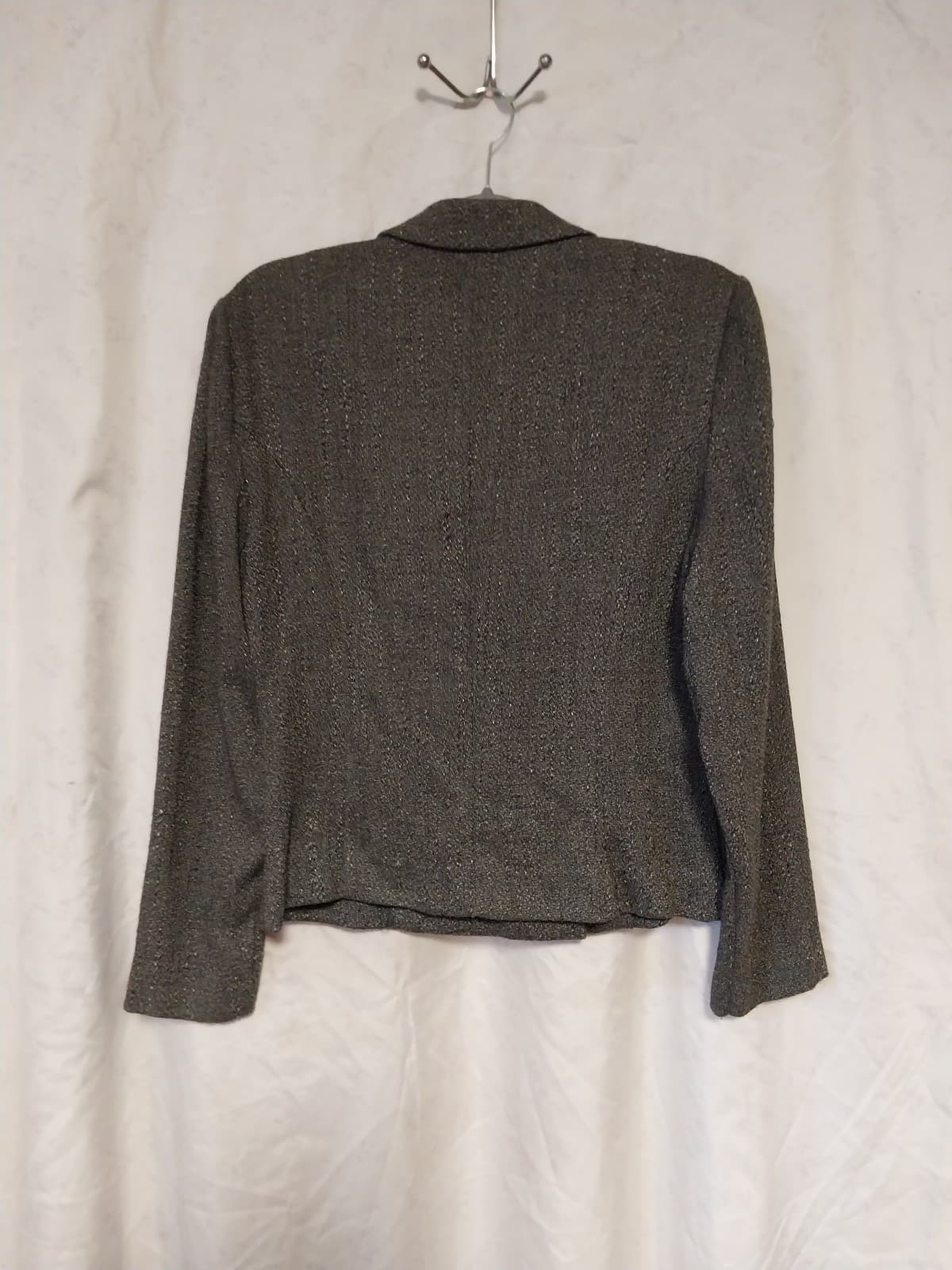 Dani Max. Women's Dark Grey Jacket Blazer & Skirt Button Up Long Sleeve - Thumbnail 6