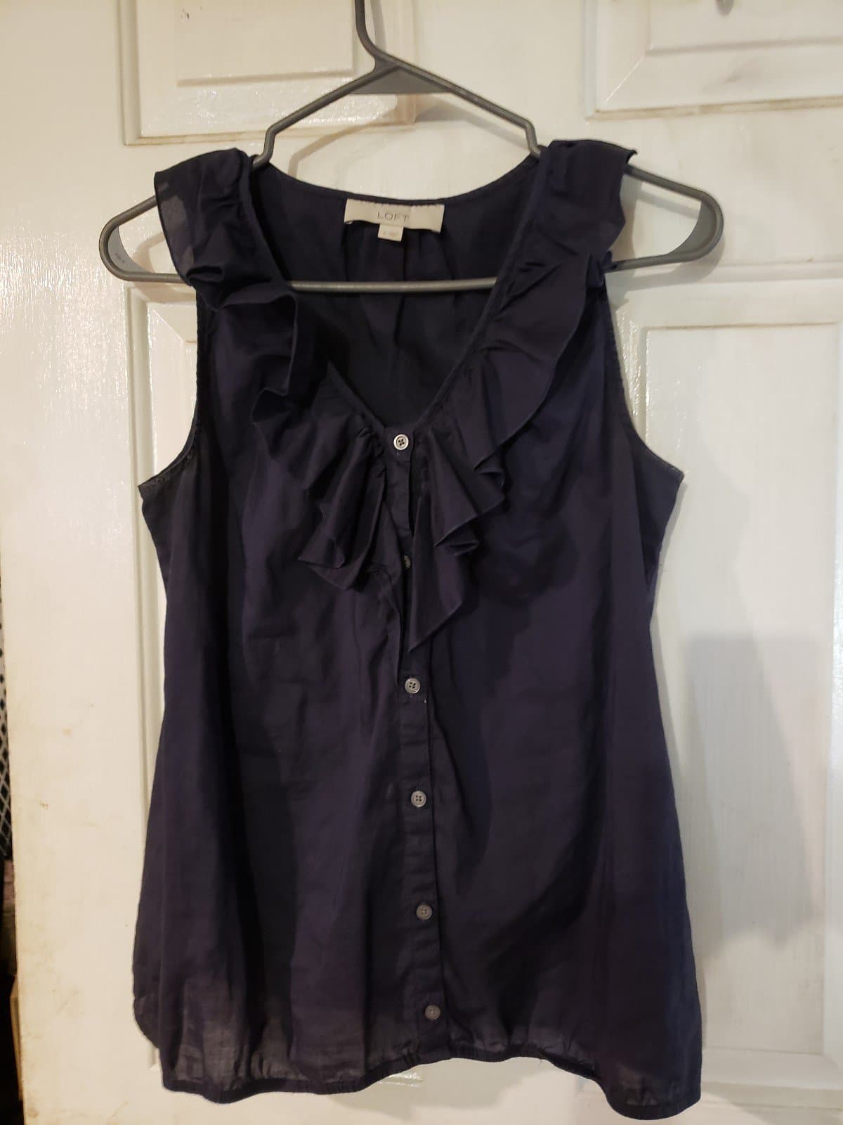 Loft Blue Ruffle Top - Image 1