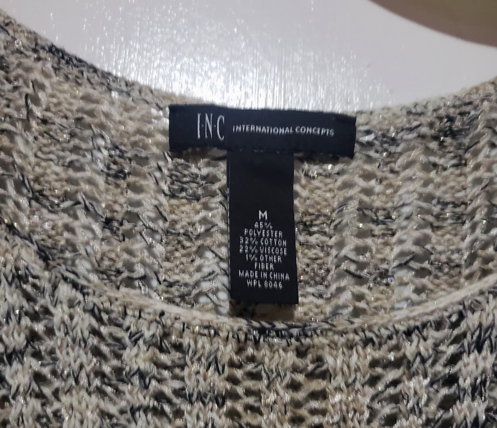 INC Concepts Sequin open knit sweater in great condition.Has bell sleeves cute - Thumbnail 2