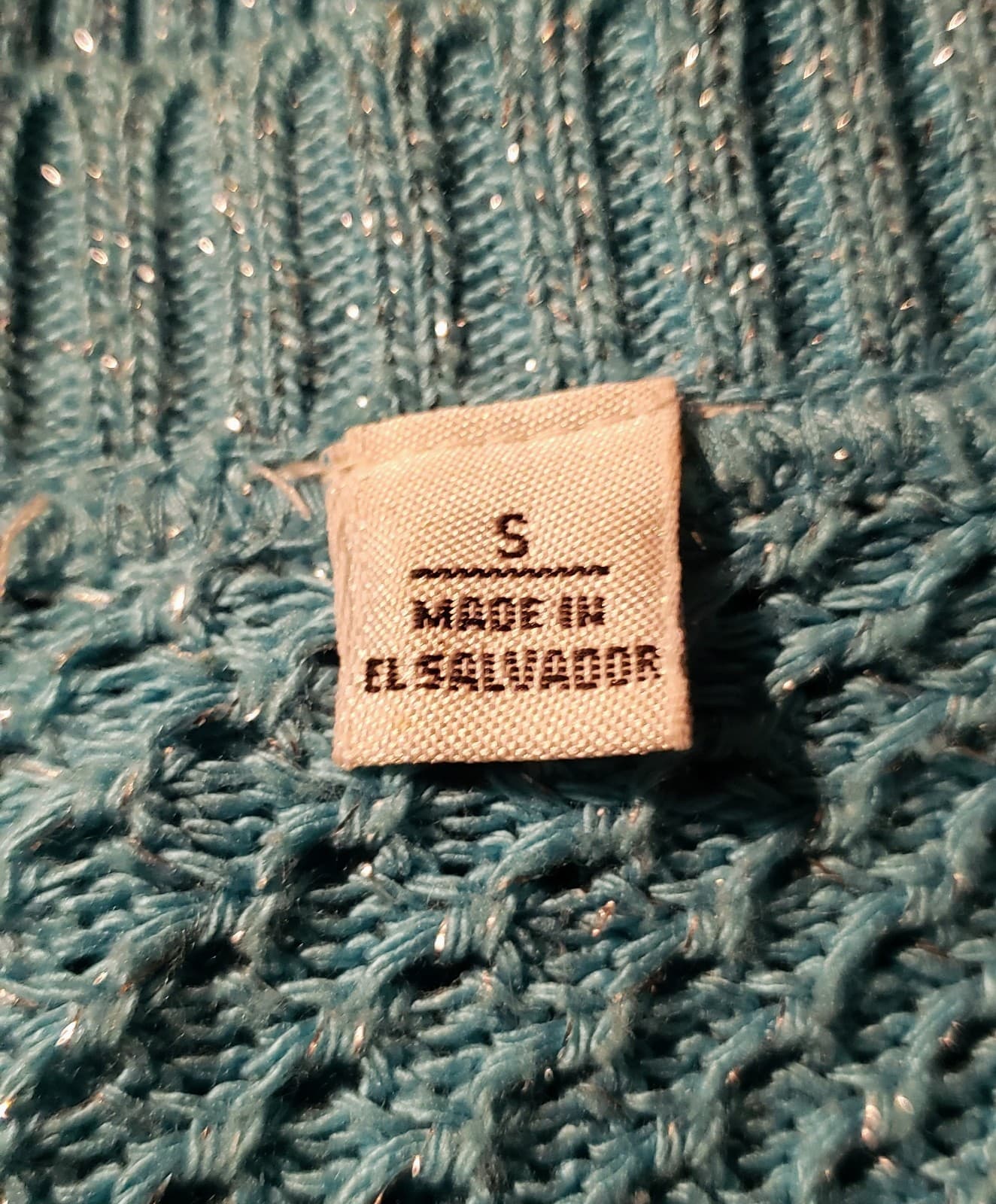 Open Weave Cropped Cardigan. Small - Thumbnail 3