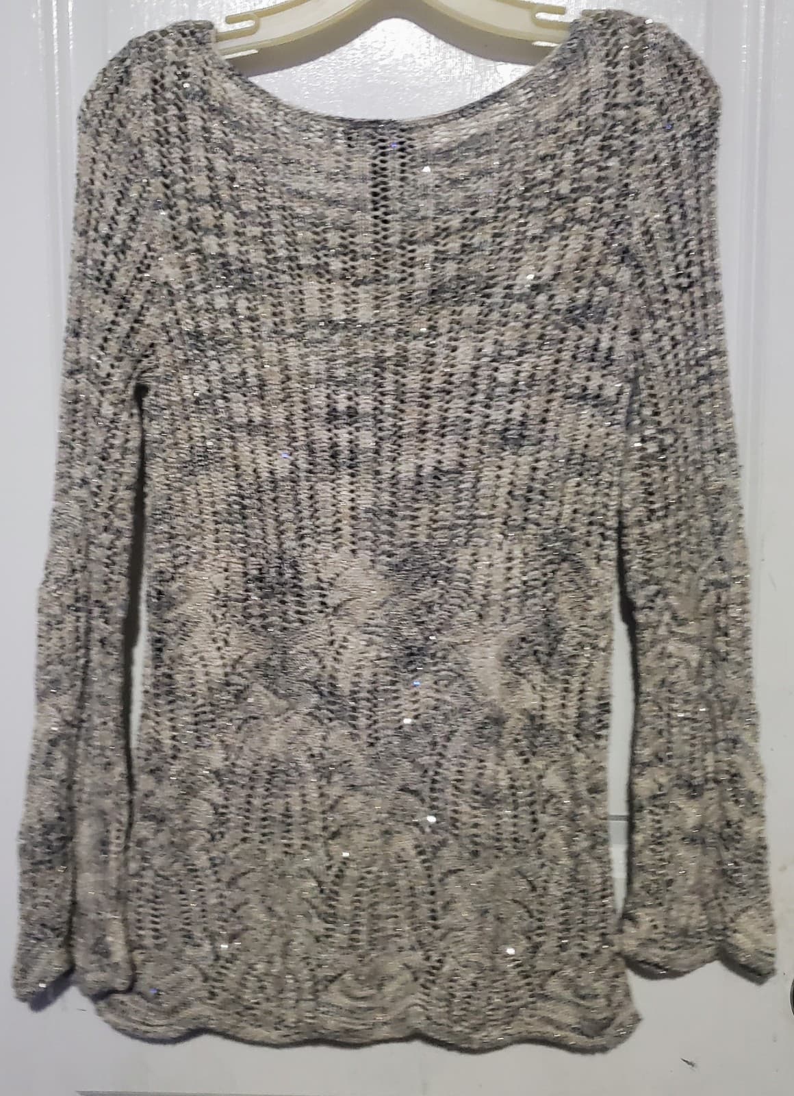 INC Concepts Sequin open knit sweater in great condition.Has bell sleeves cute - Thumbnail 3