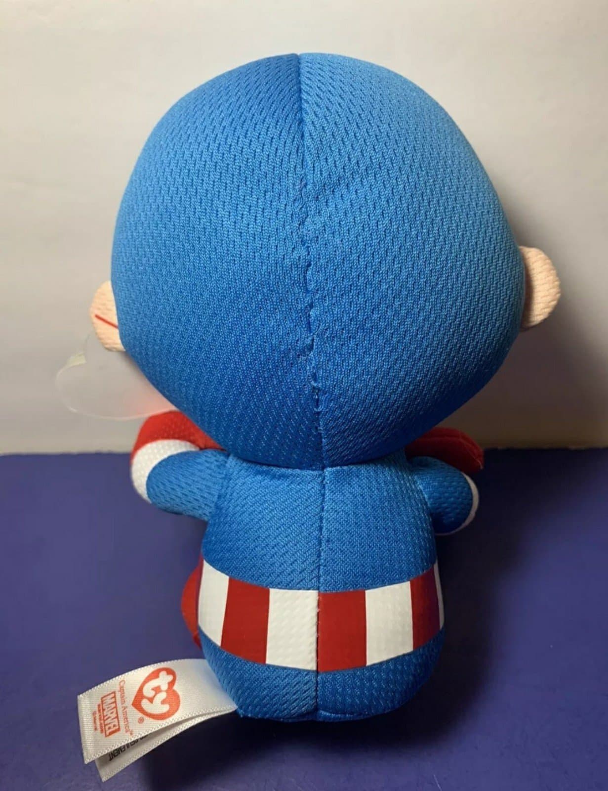 TY Beanie Plush Marvel CAPTAIN AMERICA Super Hero Toy Figure. With Tag - Thumbnail 2