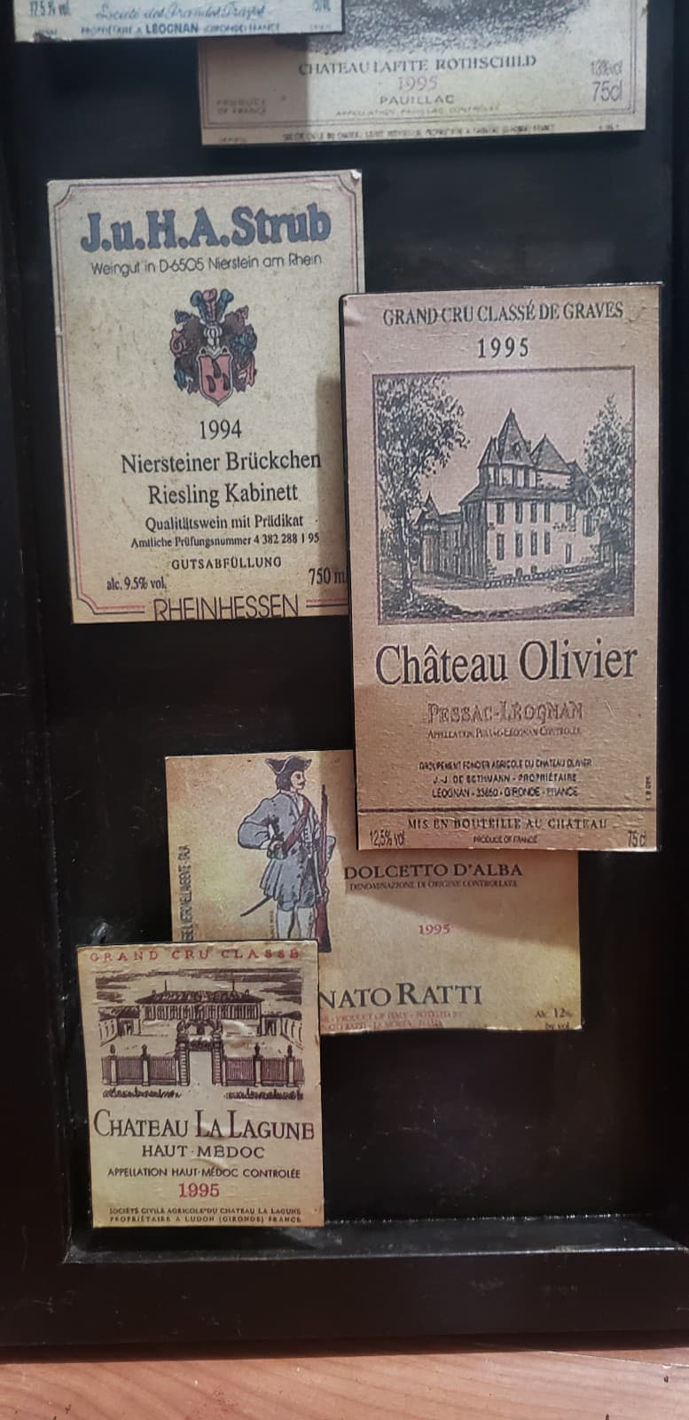 Large Vintage French Wine Labels Faux Wood Metal Bar Kitchen Sign Wall Decor - Thumbnail 4