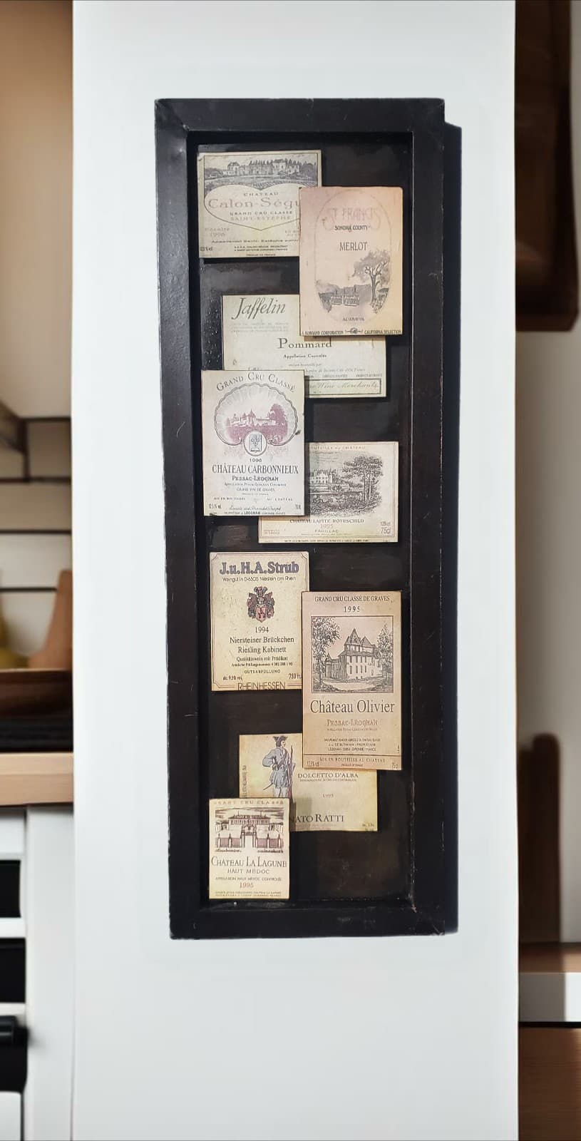 Large Vintage French Wine Labels Faux Wood Metal Bar Kitchen Sign Wall Decor - Thumbnail 2