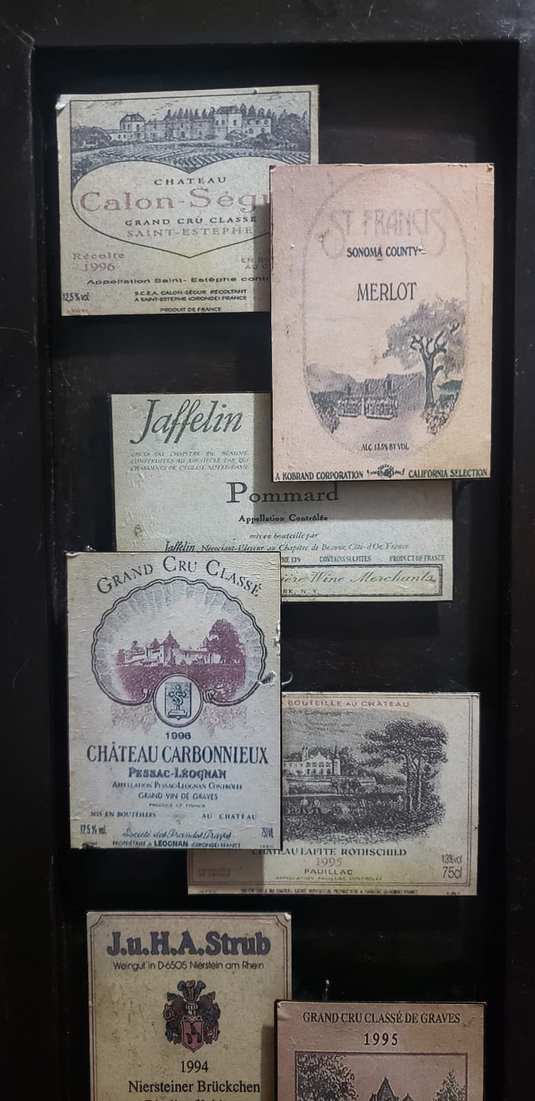 Large Vintage French Wine Labels Faux Wood Metal Bar Kitchen Sign Wall Decor - Thumbnail 3