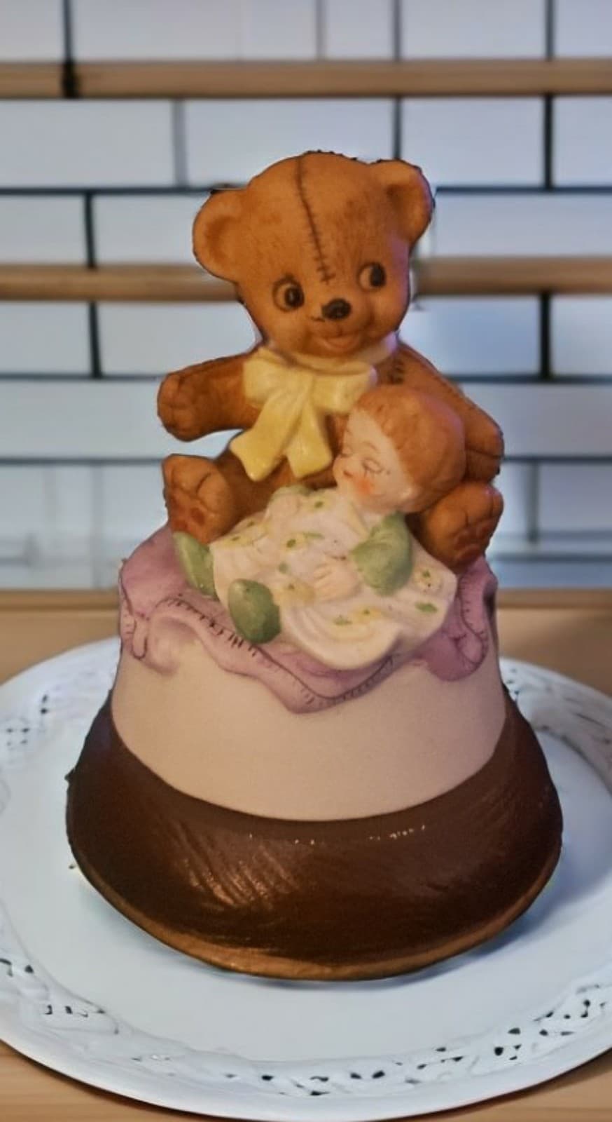 Vintage Teddy Bear and Baby - Image 1