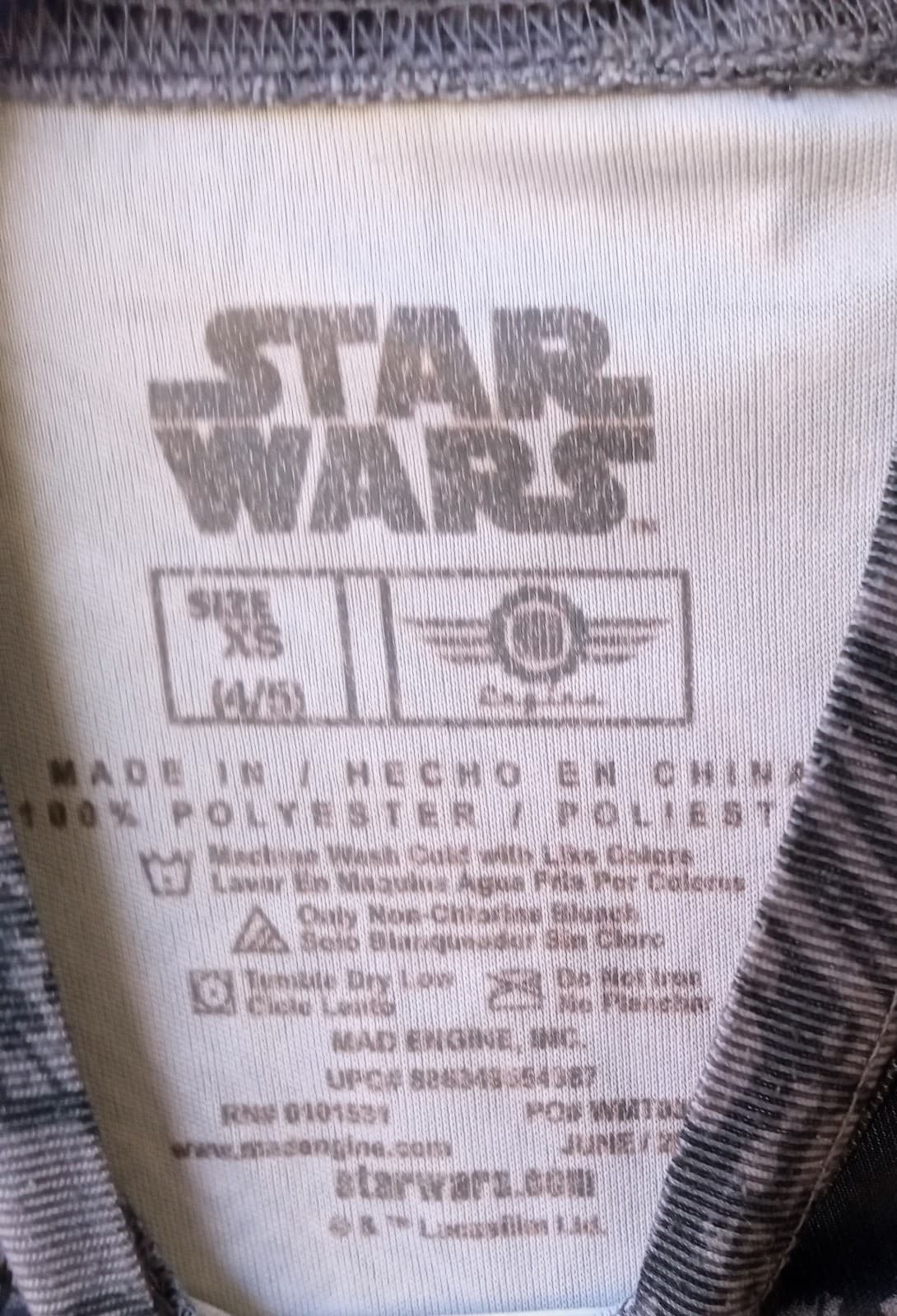 Boys Size XS 4-5 Disney Star Wars Gray Summer Short Sleeve Shirt Top Green - Thumbnail 2