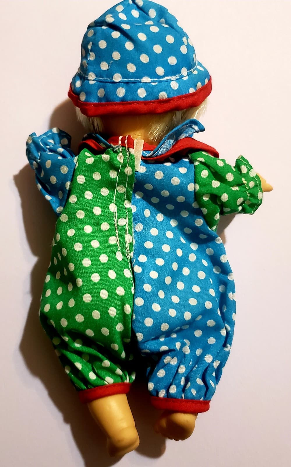 Vtg Palm Dolls 7” Beanie Clowns Series 2 Gigo Toys Happy Blue Green Polka Dots - Thumbnail 2