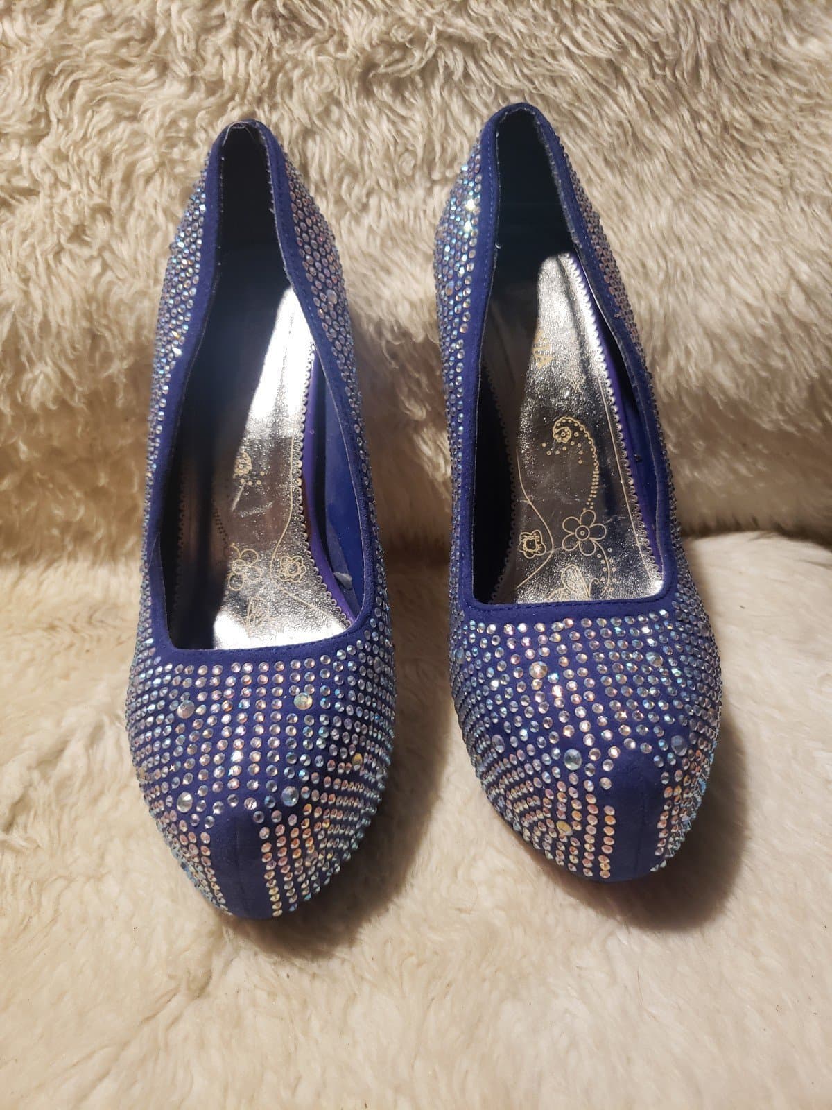 Lasonia Royal blue platform Dazzled heels Size 7 - Image 1