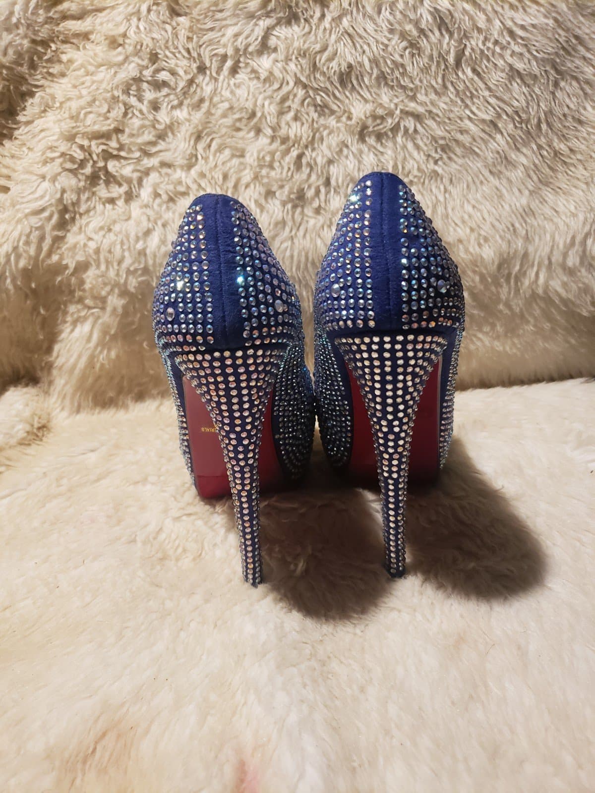Lasonia Royal blue platform Dazzled heels Size 7 - Thumbnail 3