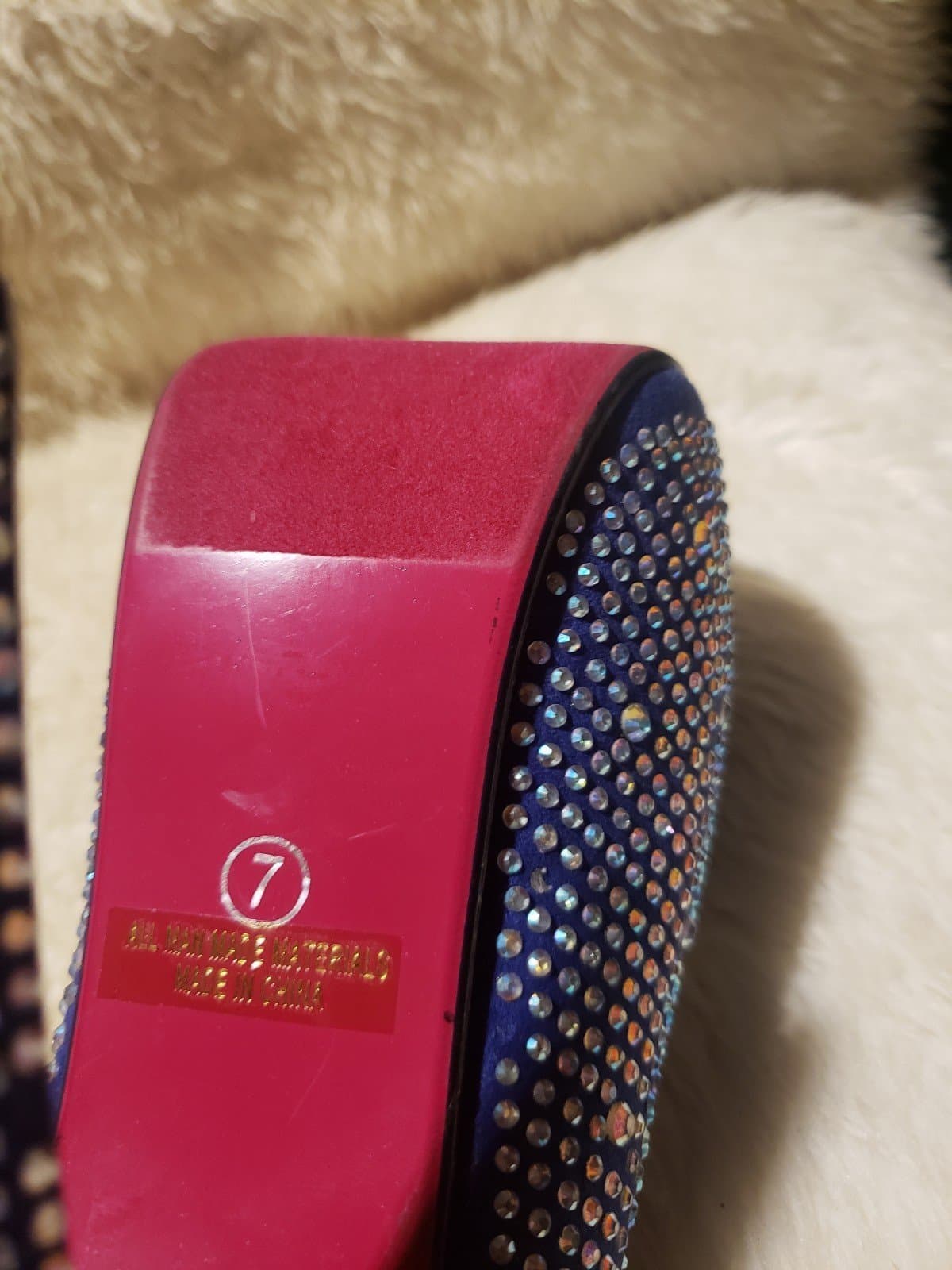 Lasonia Royal blue platform Dazzled heels Size 7 - Thumbnail 4