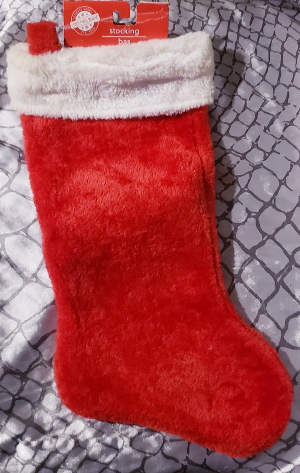 Christmas House Plush Red Stockings, 18 in. - Image 1