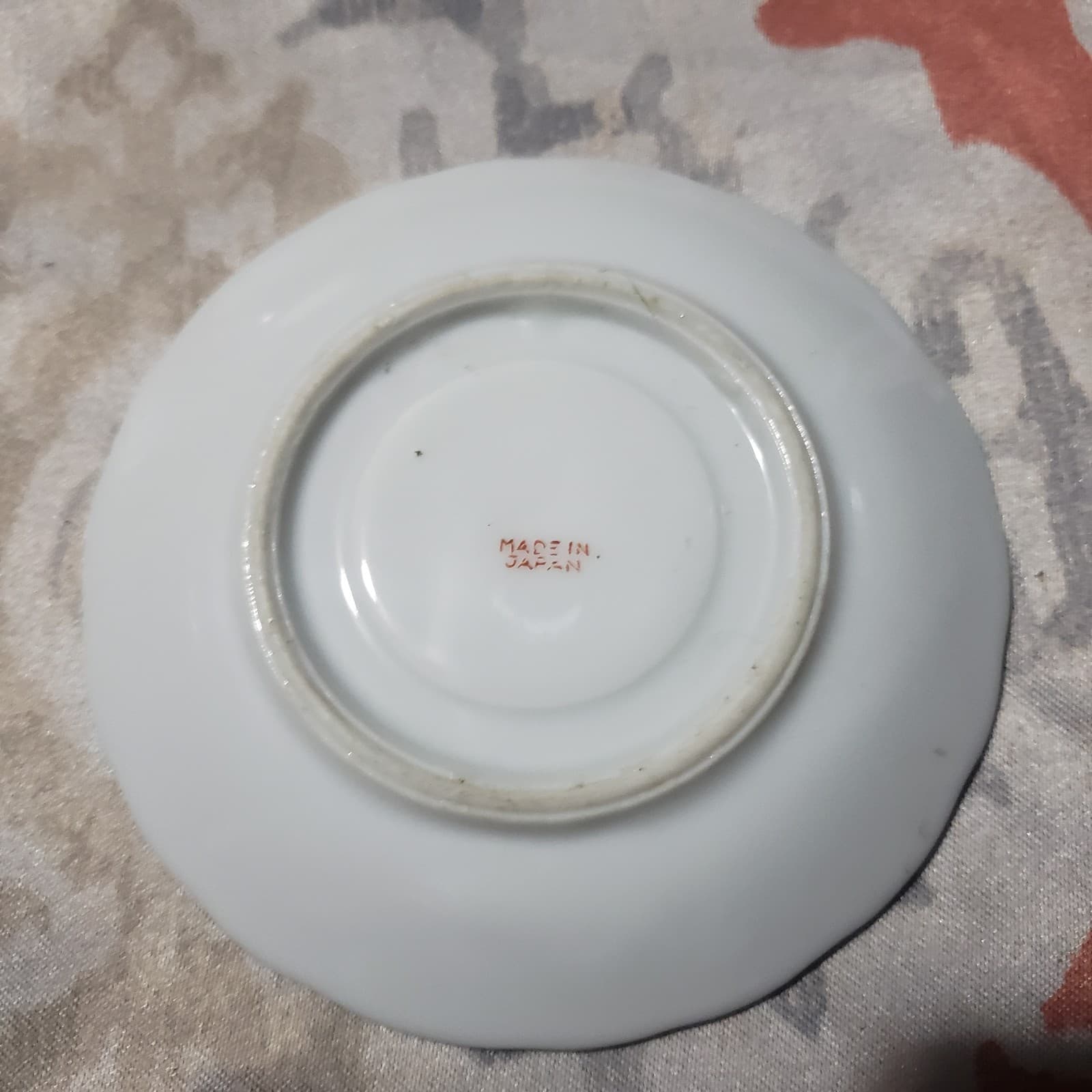 Vintage Saucer Green Painted Cabbage Pattern 40s 50s ~~ Victorian, England - Thumbnail 2