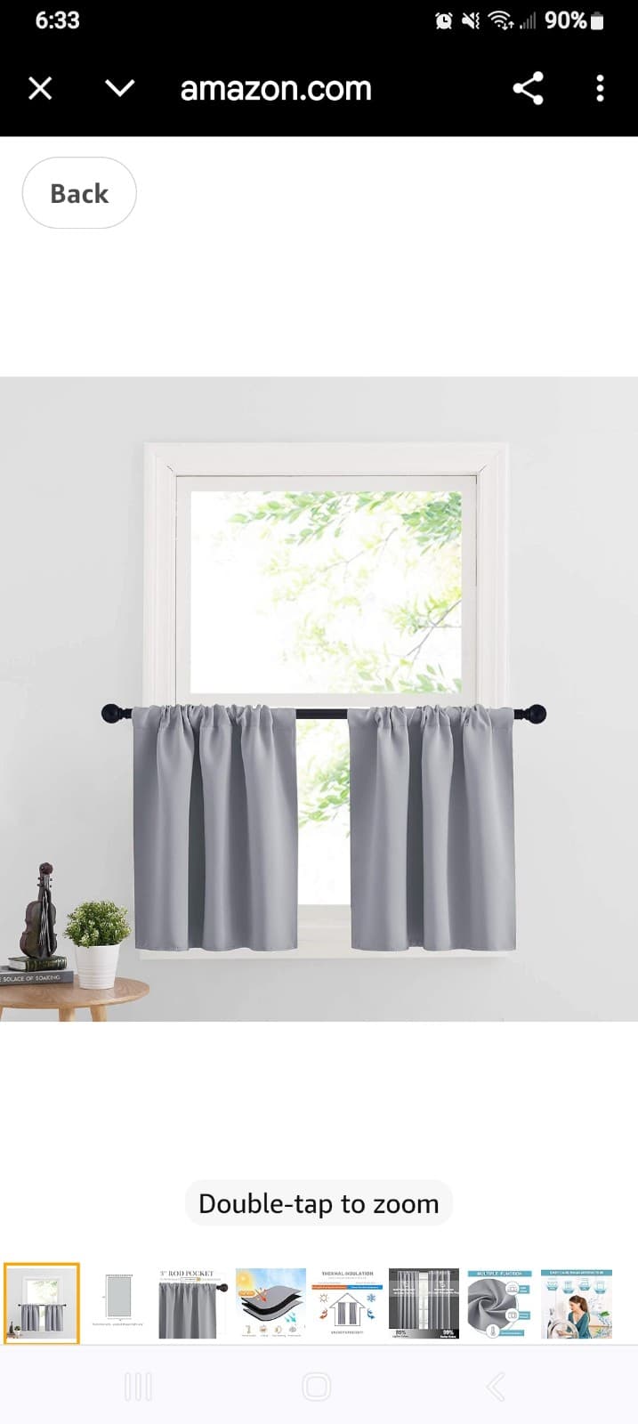 Window Curtains light grey. 25" Length x 29" width . Never used - Image 1